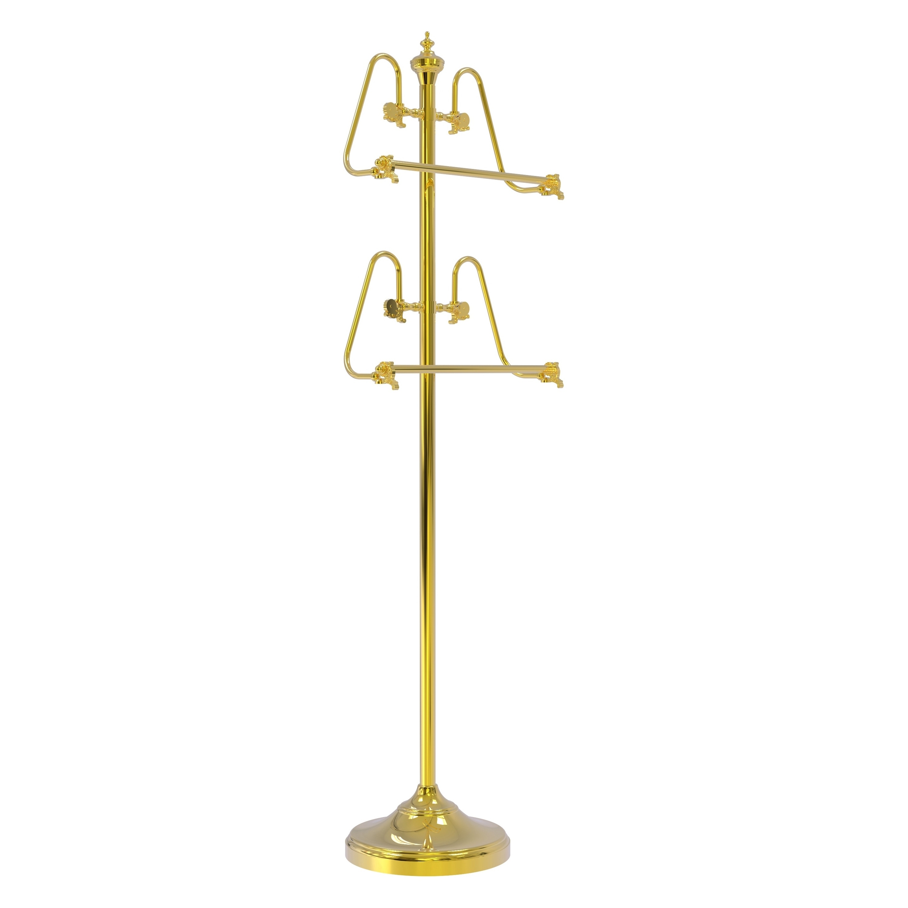 Perchero de toallas independiente de latón pulido de Allied Brass 25.5 pulgadas x 49 pulgadas x 10.5 pulgadas TS-6-PB