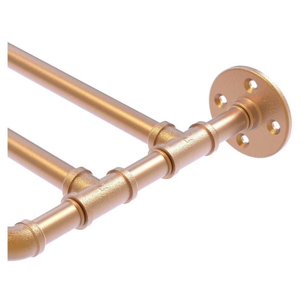 Toallero de Pared Pipeline de Latón Aliado en Acabado Bronce Cepillado 10.8 pulgadas x 24 pulgadas x 9 pulgadas - P-230-24-TS-BBR
