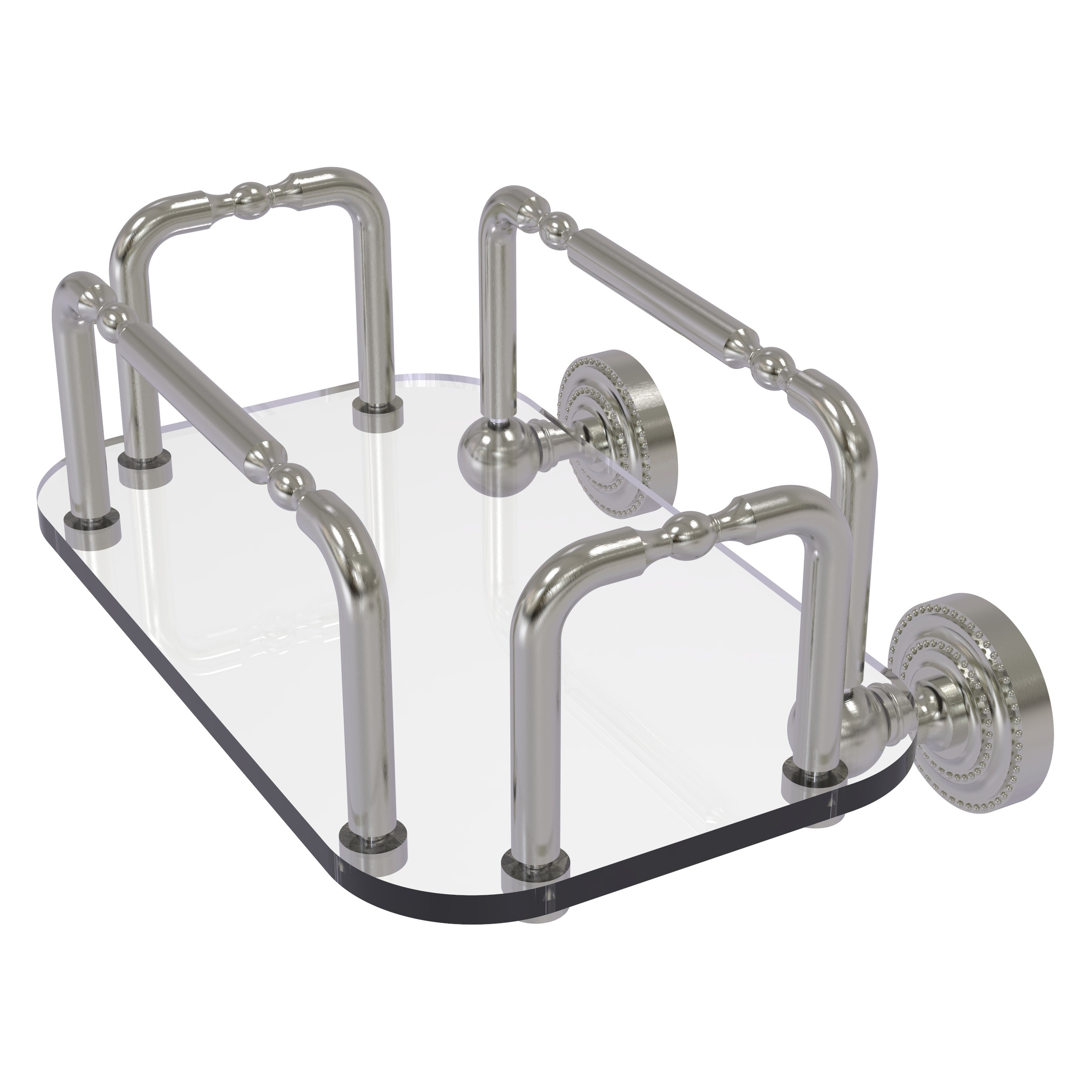 Soporte de toallas de montaje en pared de níquel satinado Dottingham de 7.5 pulgadas x 10.25 pulgadas x 9 pulgadas