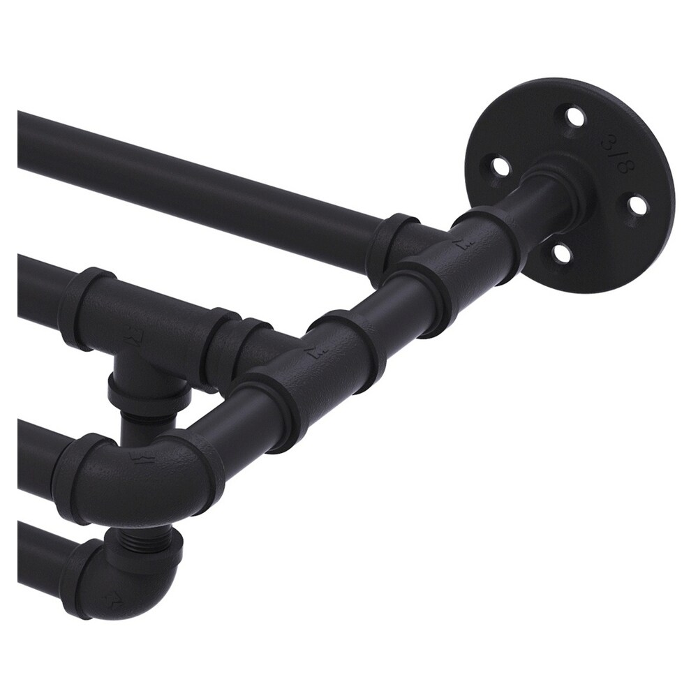 Toallero de Pared Negro Mate para Montaje "Pipeline" de Brass 10.8 Pulgadas x 24 Pulgadas x 9 Pulgadas