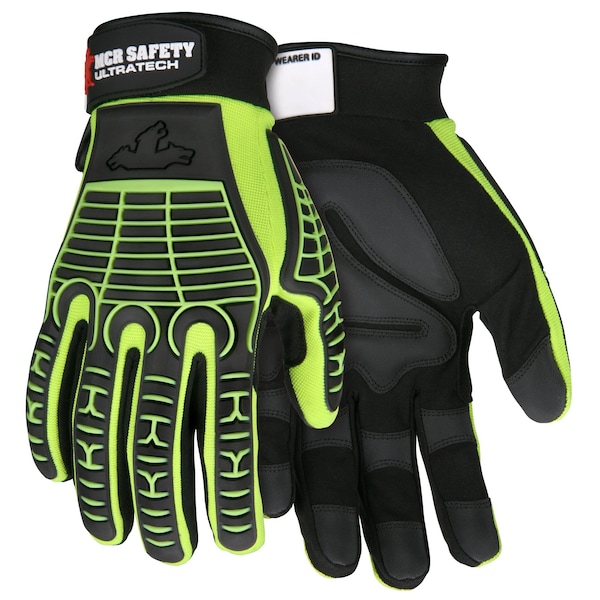 Guantes de seguridad Mcr, UltraTech Multi-Task HV Lime Rough Pad, XXL - MC502XXL