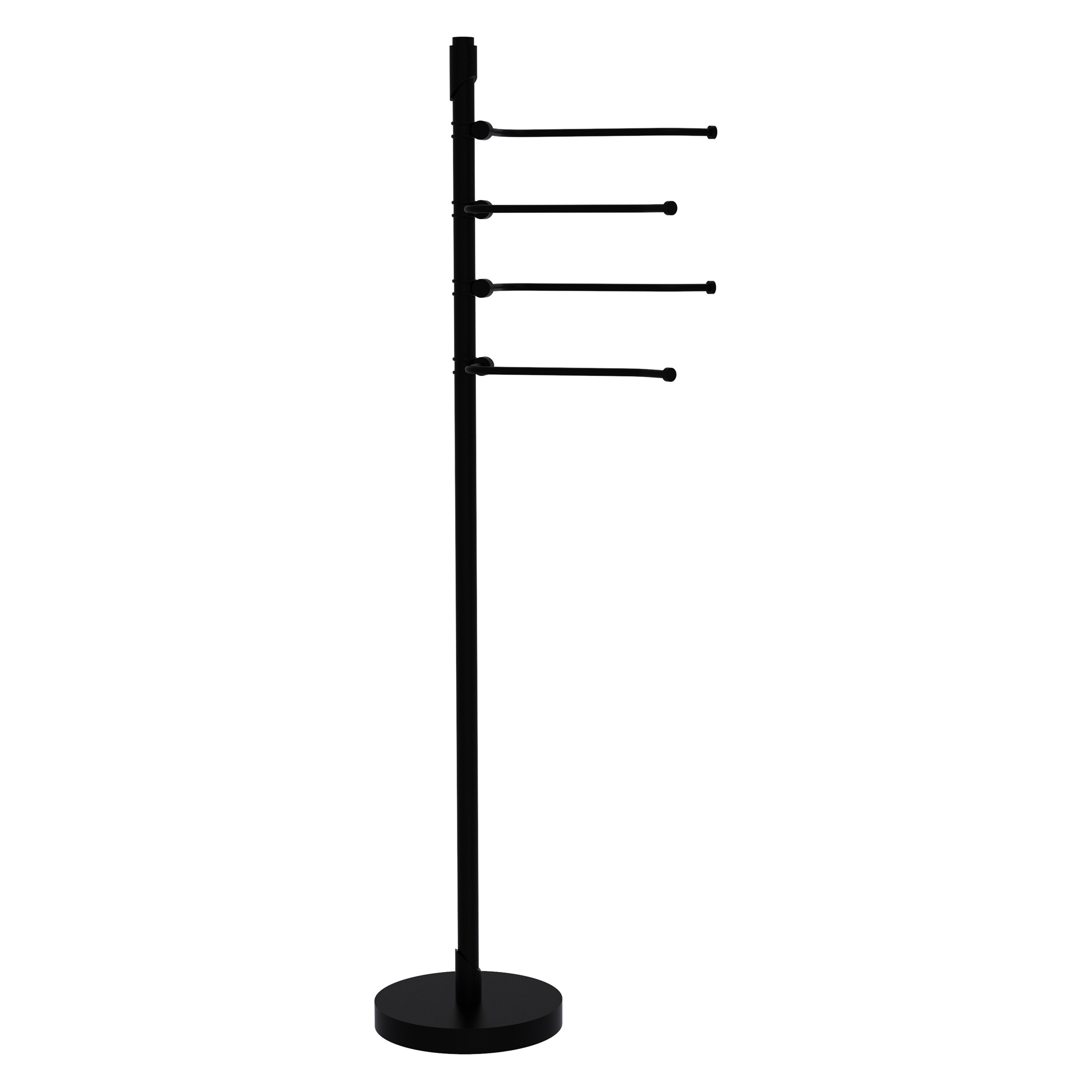 Colgador de Toallas de Pie Tribecca en Negro Mate Allied Brass 9.25 Pulgadas x 12 Pulgadas x 9 Pulgadas TR-84-BKM