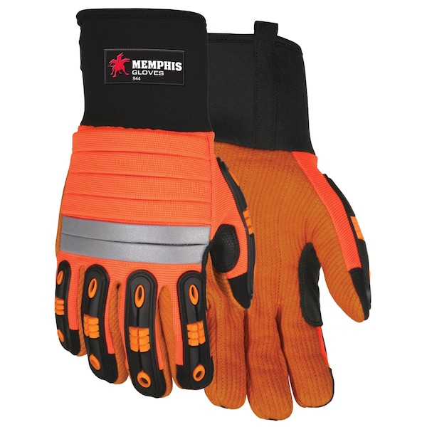 Guantes de seguridad Mcr, Memphis Multi-Task con palma engastada en naranja, XXL - 944XXL.
