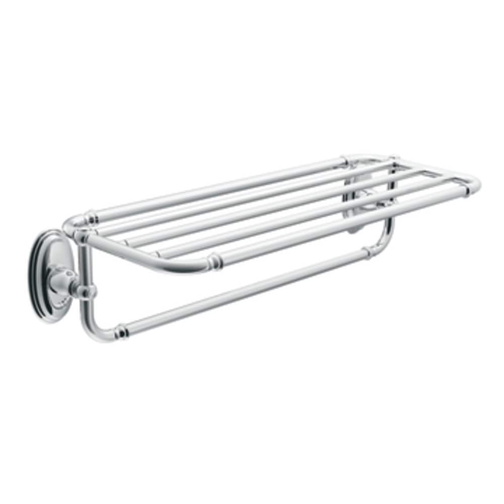 Perchero de Toallas de Pared en Cromo Moen Kingsley 26.80 pulgadas x 6.43 pulgadas x 9.60 pulgadas YB5494CH