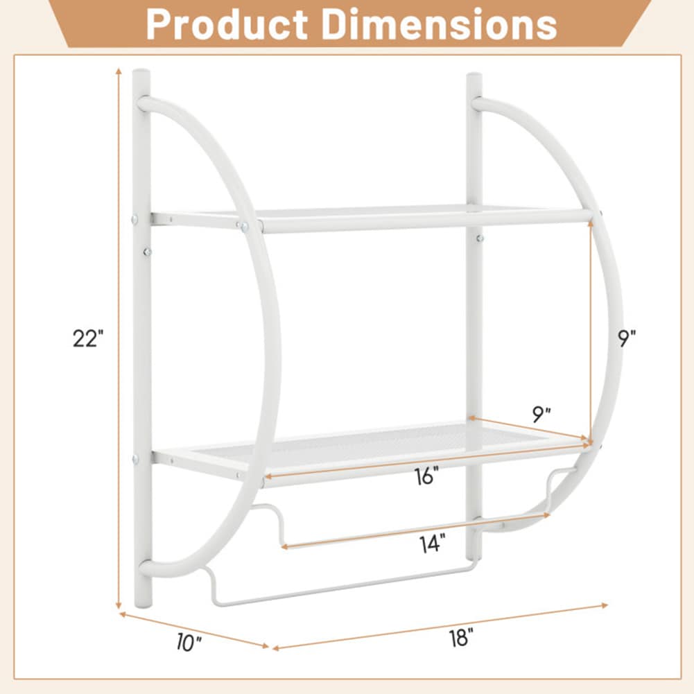 Toallero de Pared Blanco WELLFOR de 18 x 18 x 10 Pulgadas OUJ59244WH