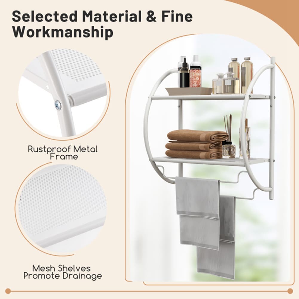 Toallero de Pared Blanco WELLFOR de 18 x 18 x 10 Pulgadas OUJ59244WH