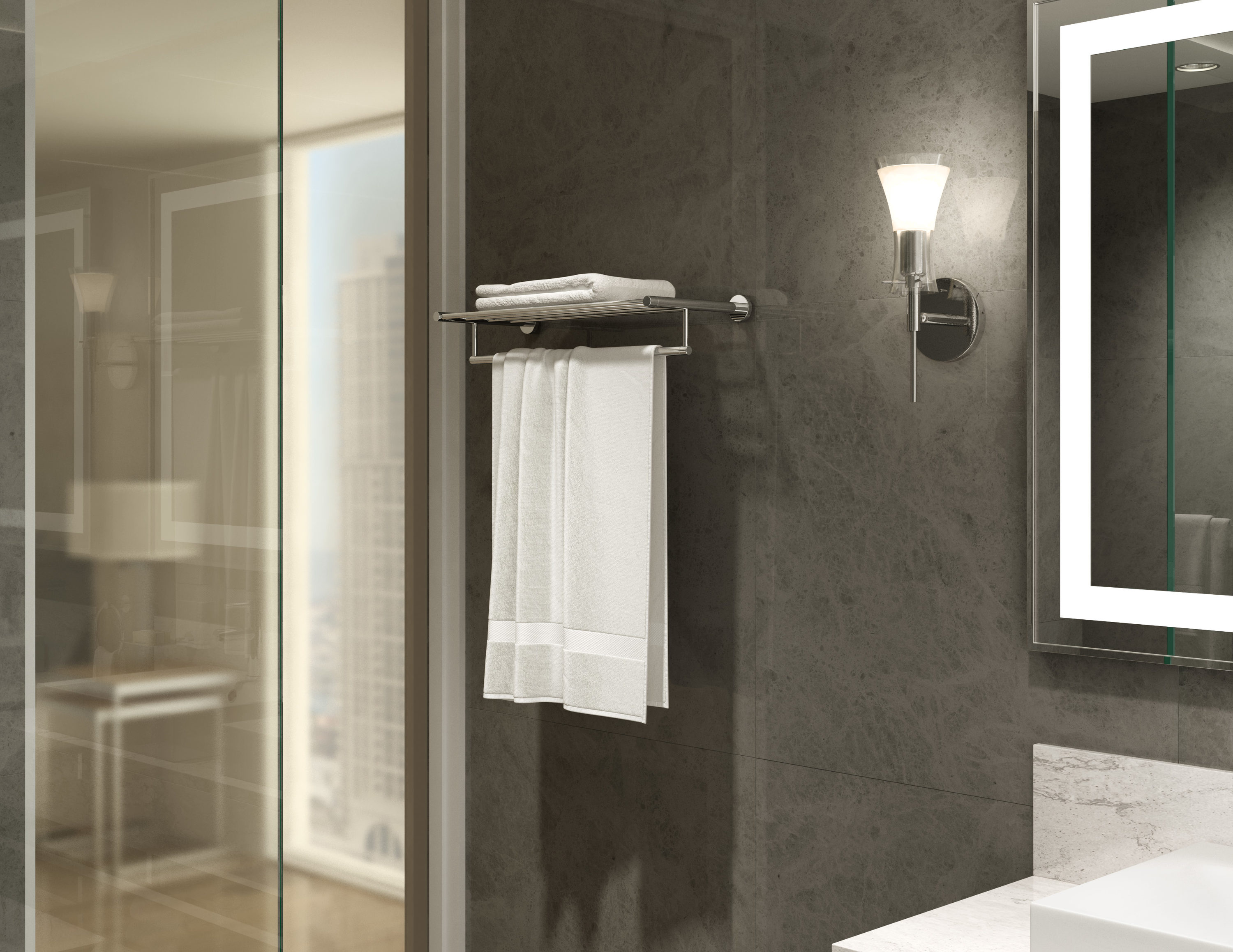 Toallero de Pared Symmons Dia Cromo Pulido 22 pulgadas x 22 pulgadas x 9.6 pulgadas 353TS-22
