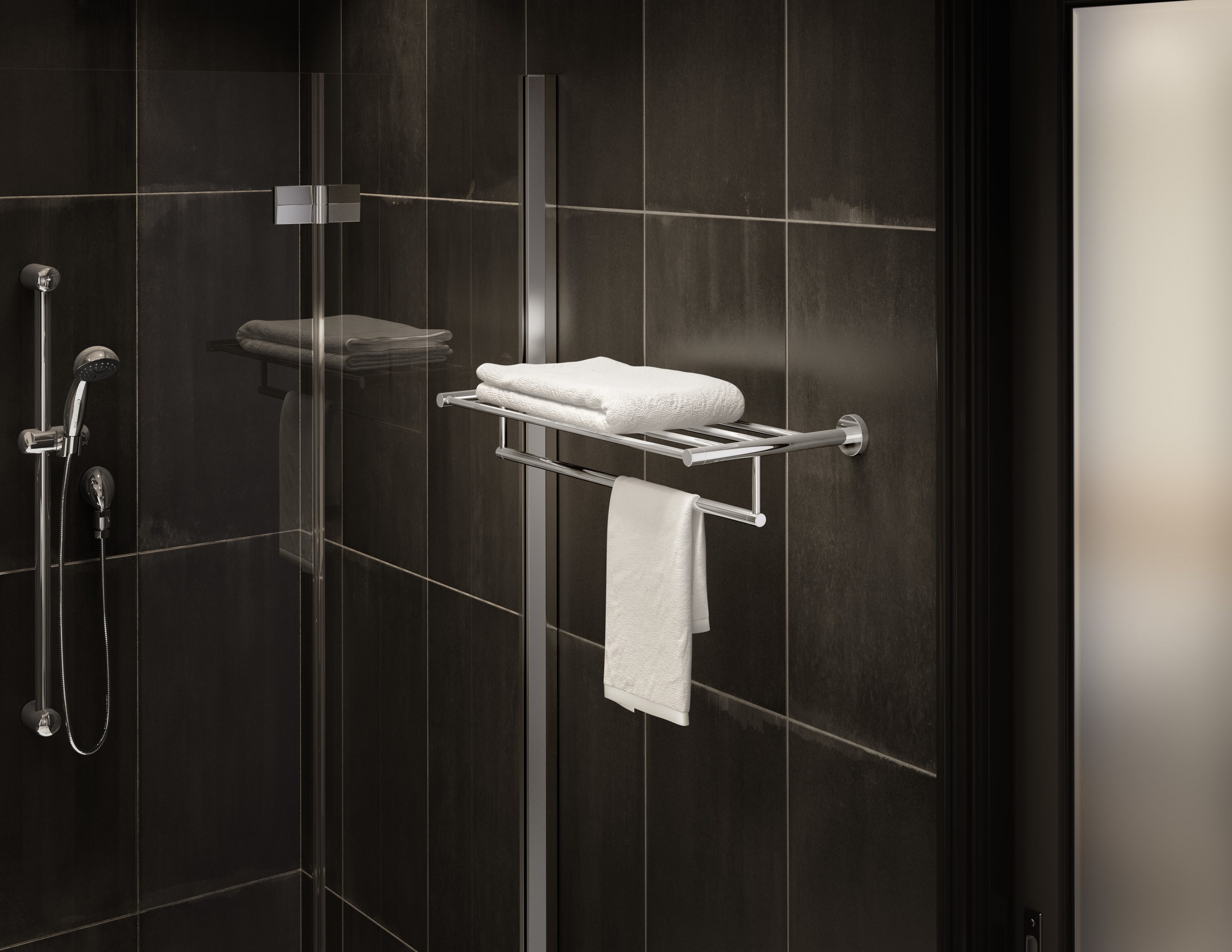 Toallero de Pared Symmons Dia Cromo Pulido 22 pulgadas x 22 pulgadas x 9.6 pulgadas 353TS-22