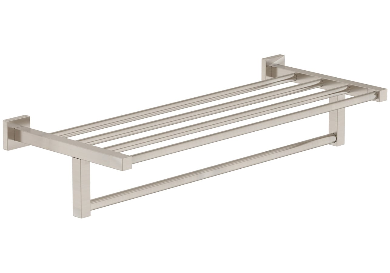 Soporte para toallas de montaje en pared Symmons Duro acabado en níquel satinado 9.646 pulgadas x 23.858 pulgadas x 1.811 pulgadas 363TS-22-STN