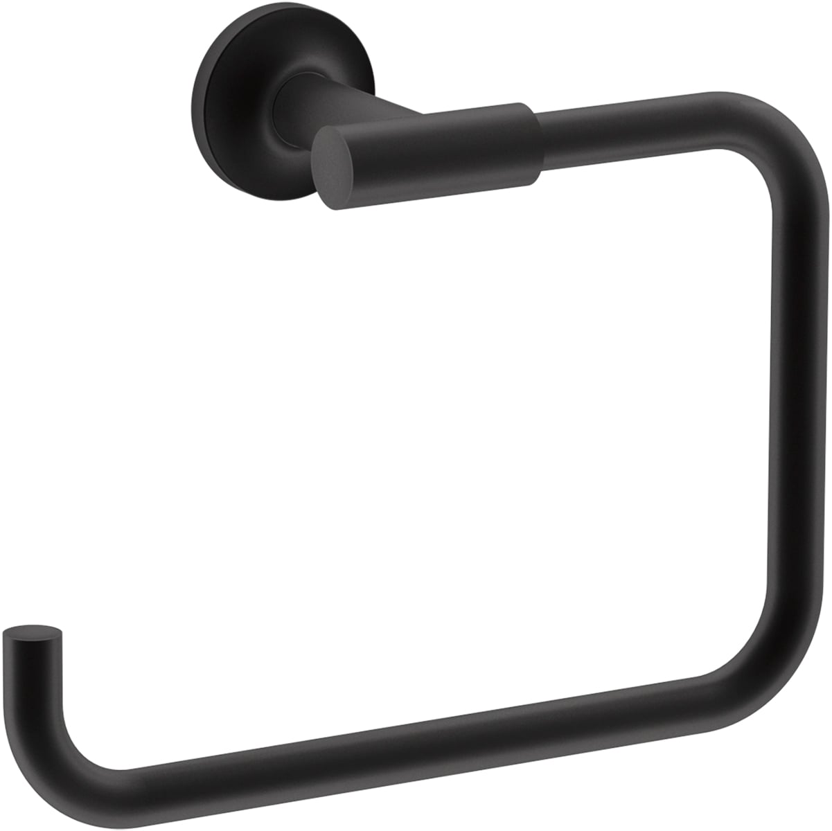 Aro de toalla sencillo de montaje en pared en negro mate KOHLER Purist K-14441-BL