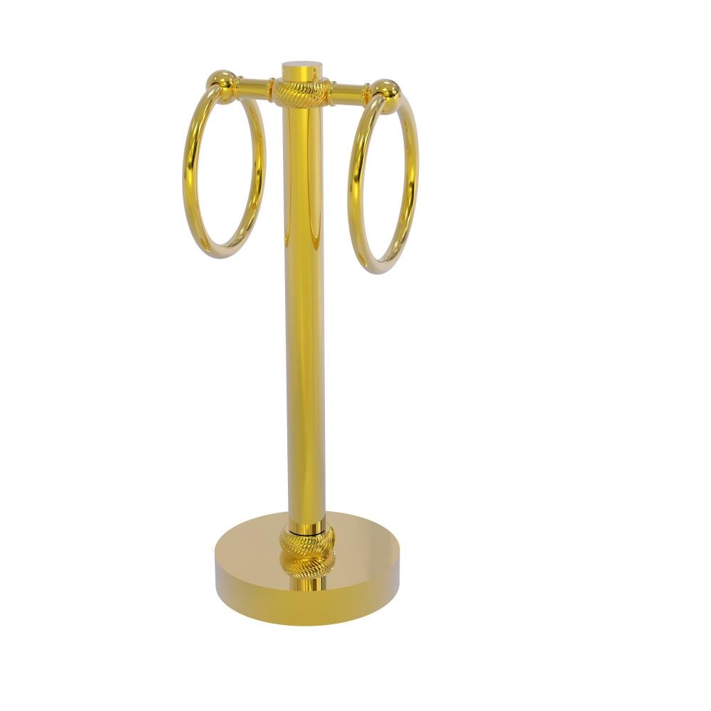 Aro doble de toalla de piso independiente de latón pulido Allied Brass 953T-PB