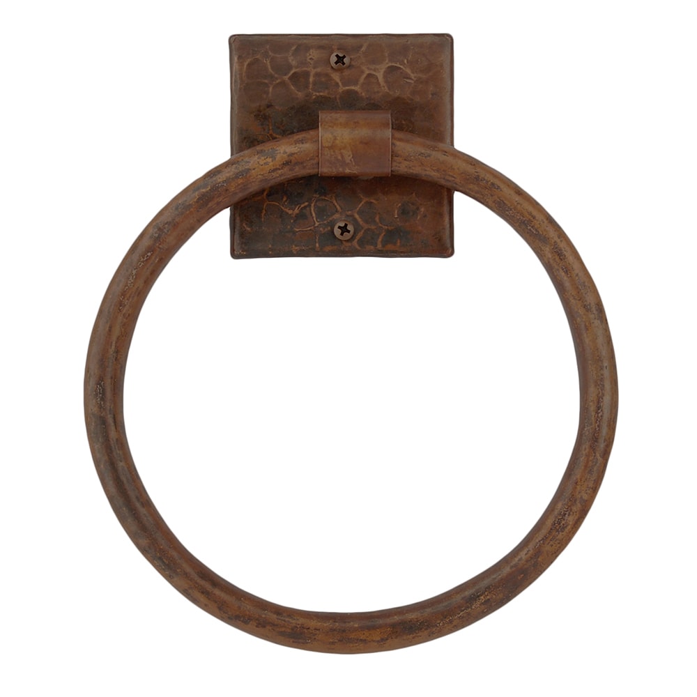 Accesorios de baño de cobre Premier Copper Products en bronce frotado con aceite para montar en la pared - Argolla Individual para Toalla TR10DB