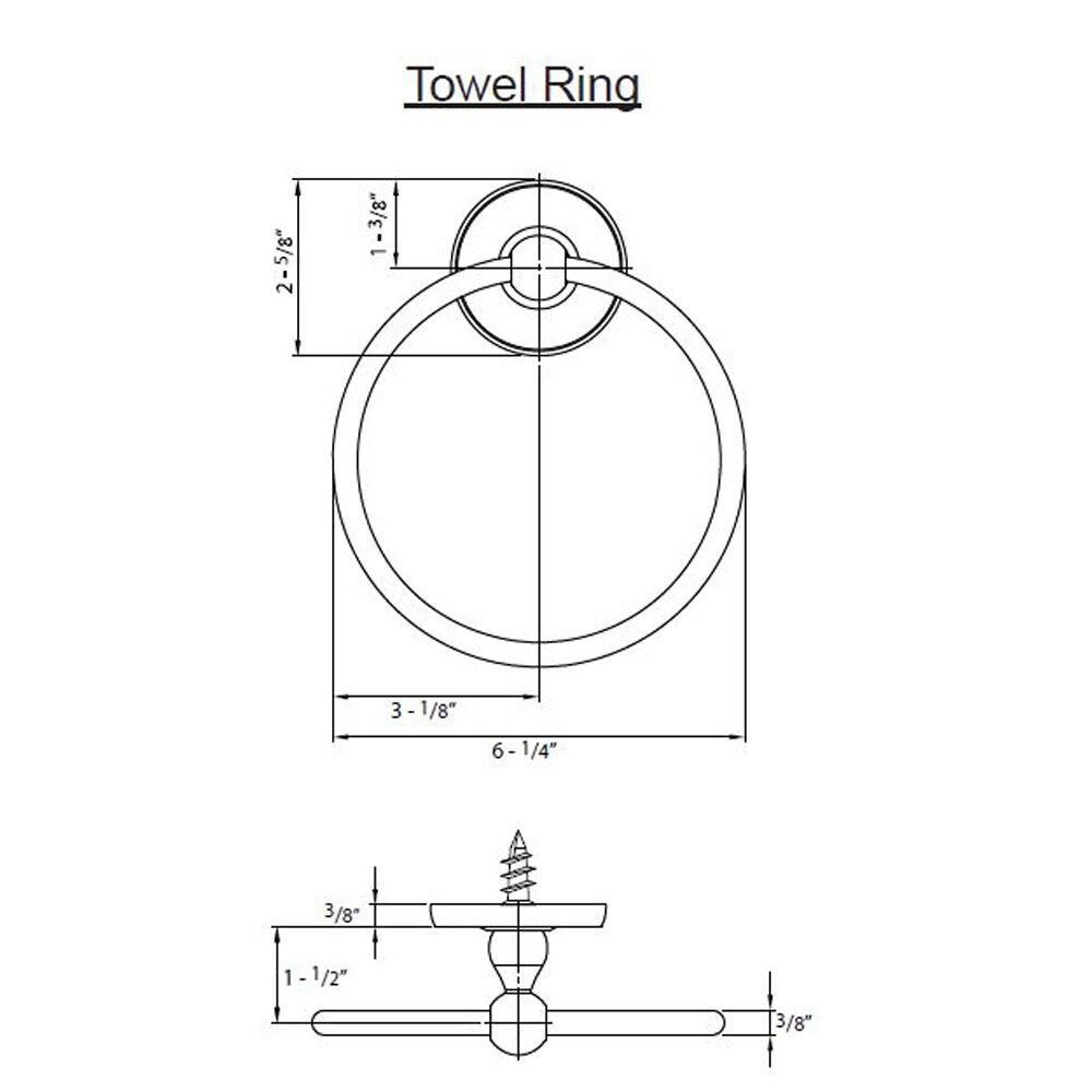 Serie 500 de Delaney Hardware - Argolla para Toalla Individual montada en Pared en Níquel Satinado 590508