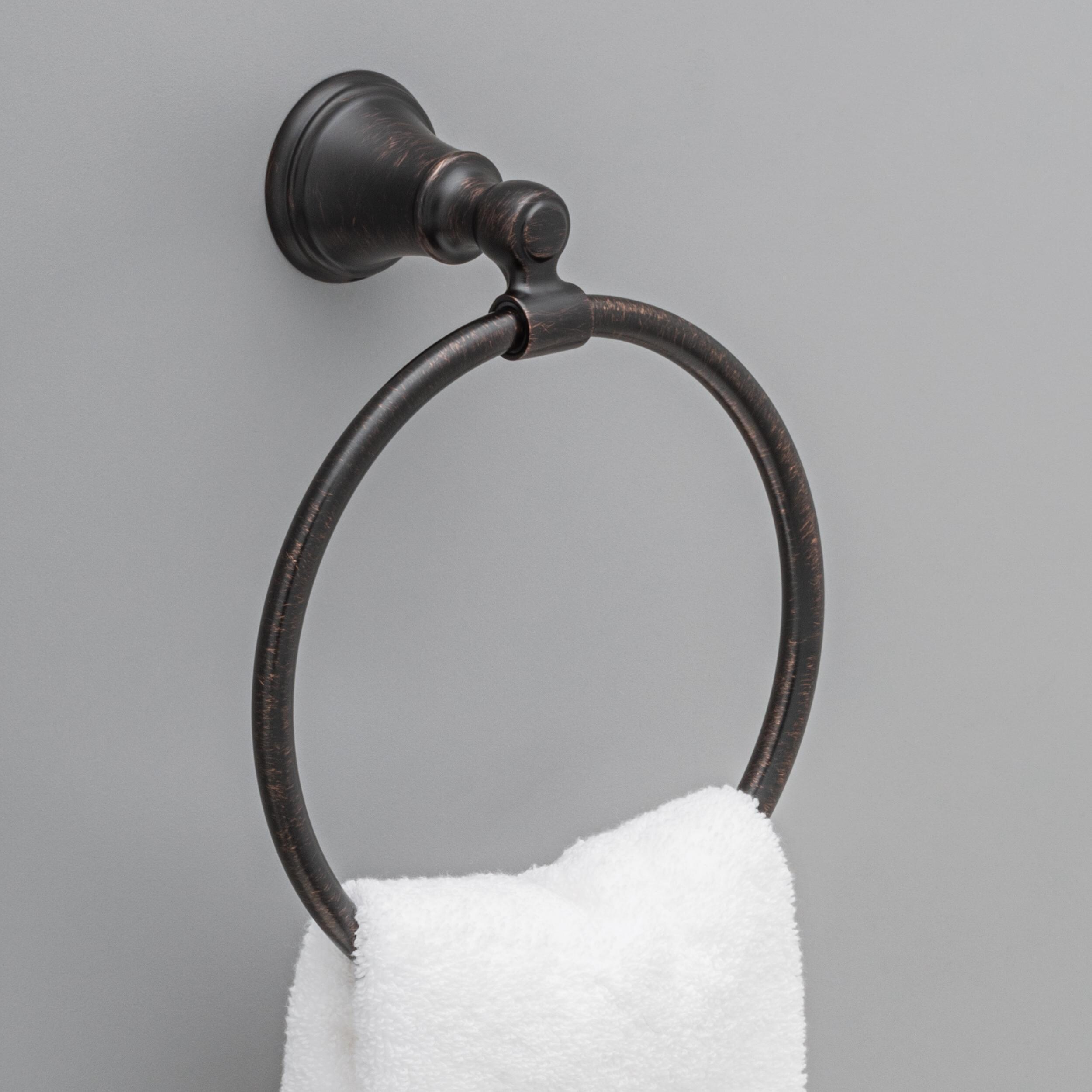 Soporte de toalla de anillo único para montaje en pared en bronce veneciano de Delta Woodhurst