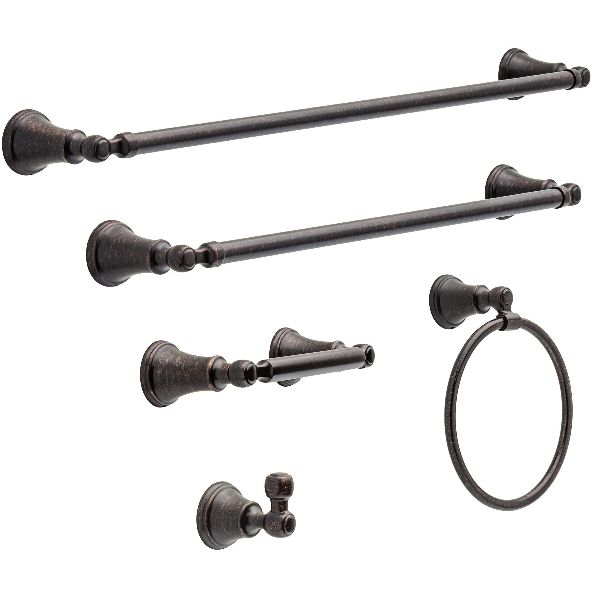 Soporte de toalla de anillo único para montaje en pared en bronce veneciano de Delta Woodhurst