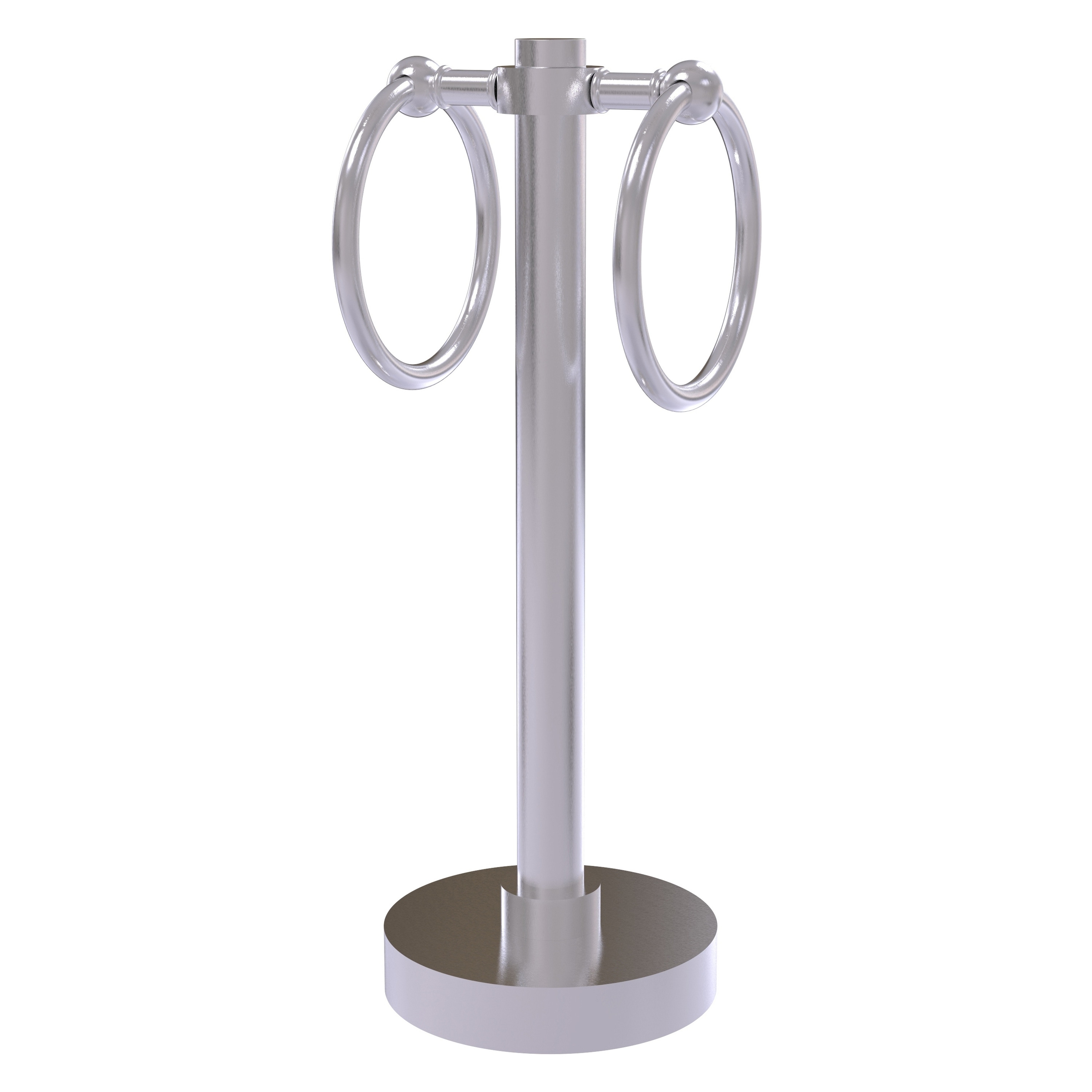 Soporte doble para toallas de pie de latón cromado satinado de Allied Brass
