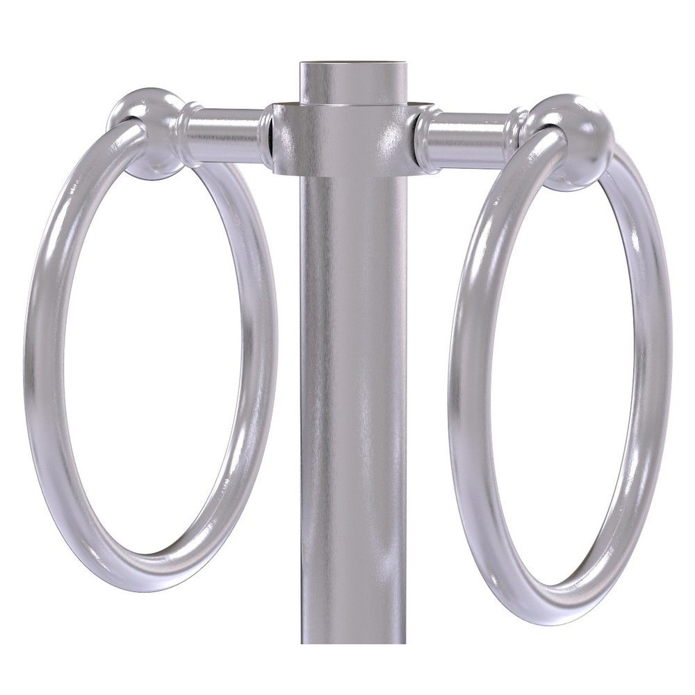 Soporte doble para toallas de pie de latón cromado satinado de Allied Brass