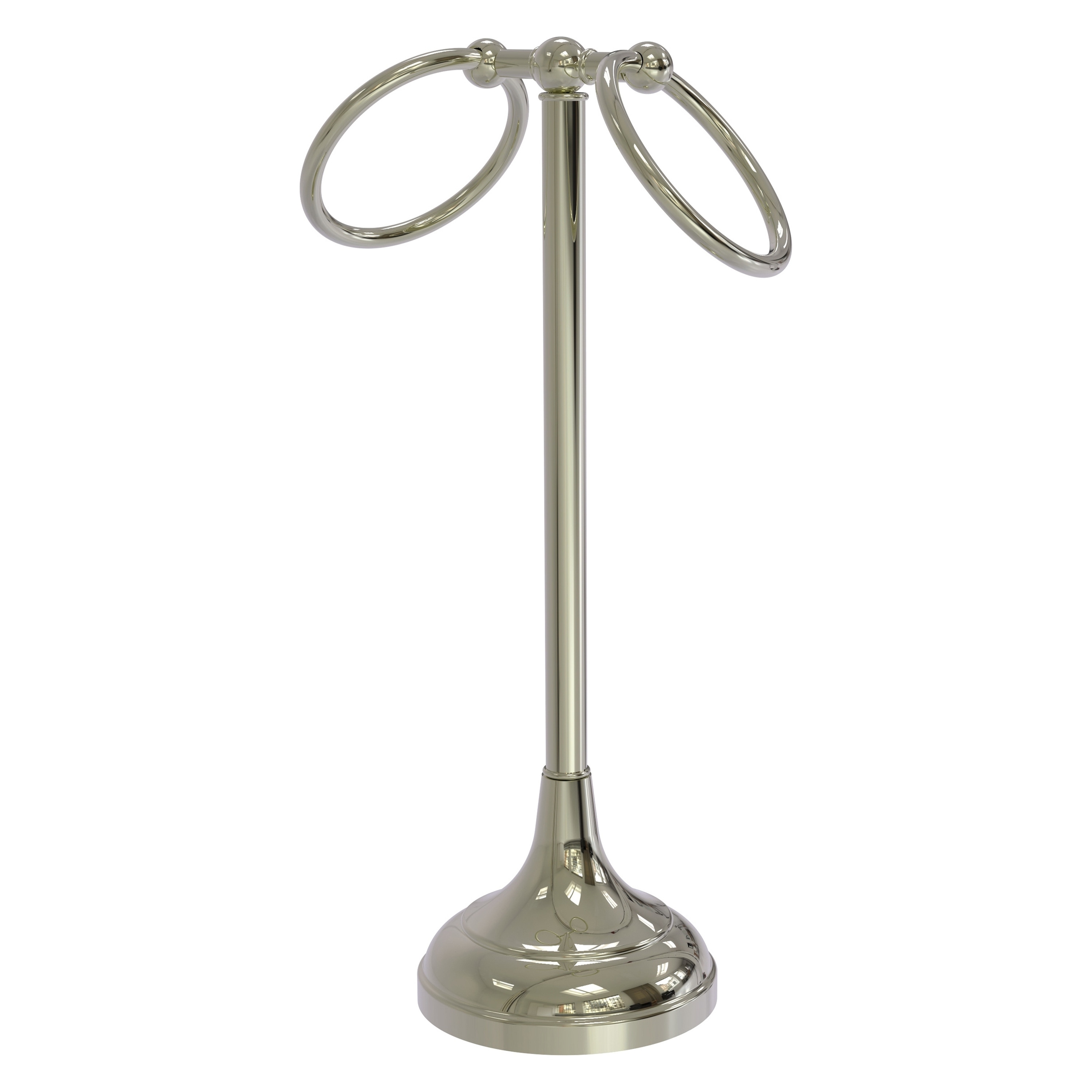 Aro doble para toallas de pedestal en níquel pulido Allied Brass Tribecca TR-12-PNI