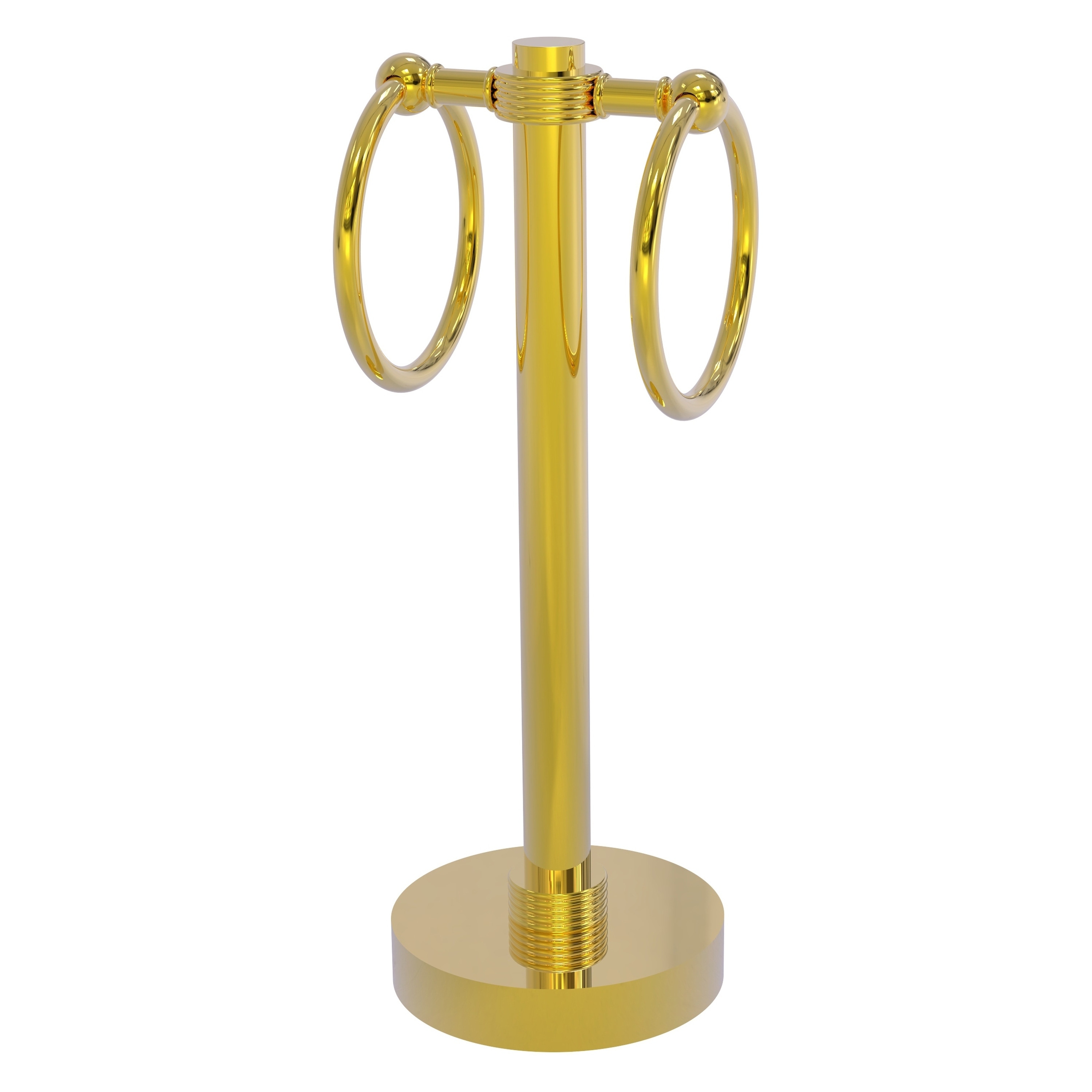 Argollas dobles para toallas de latón pulido con acabado brillante, de estilo freestanding para contador - Allied Brass 953G-PB