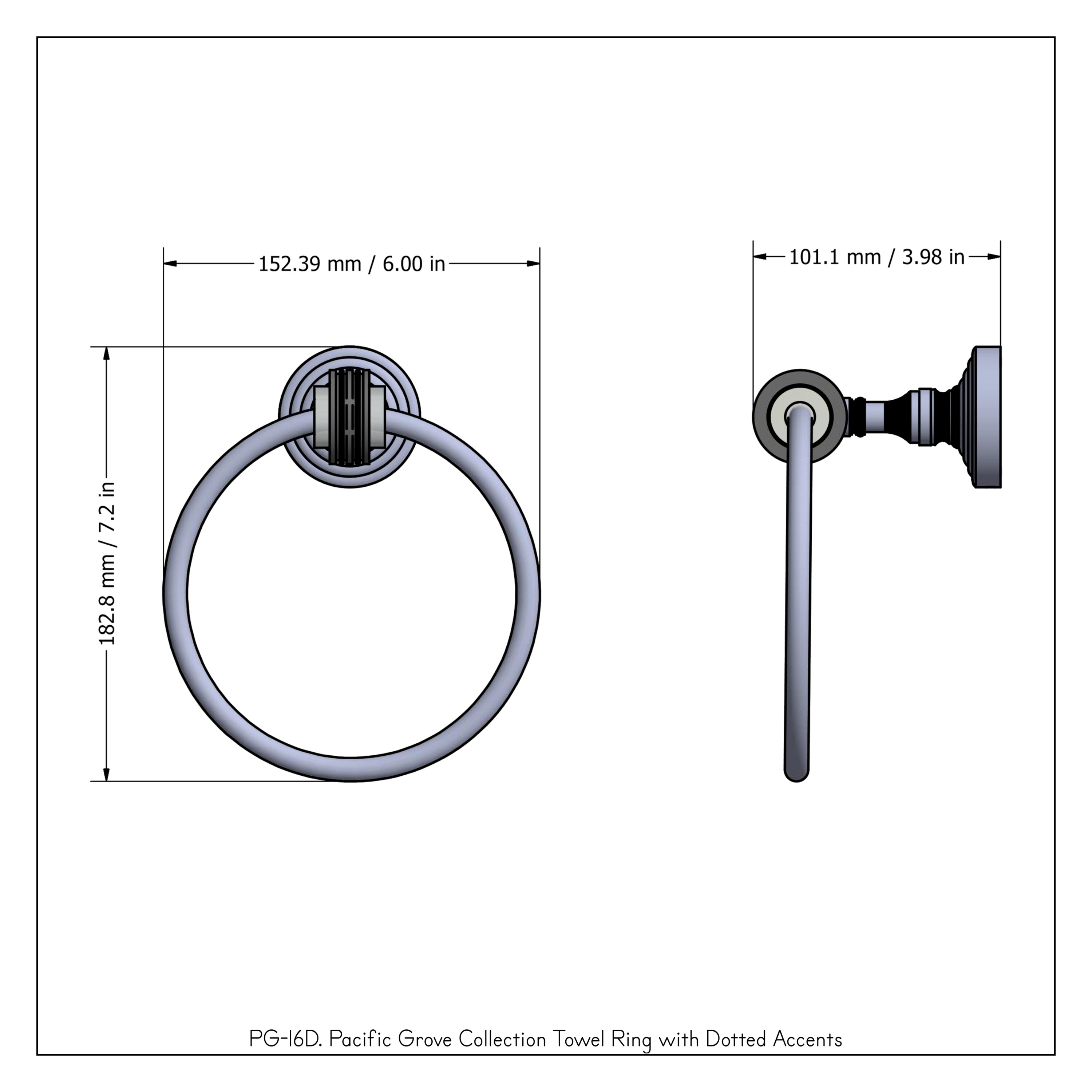 Aliado de latón Pacific Grove envejecido Montaje en pared Anillo para toallas sencillo PG-16D-ABR