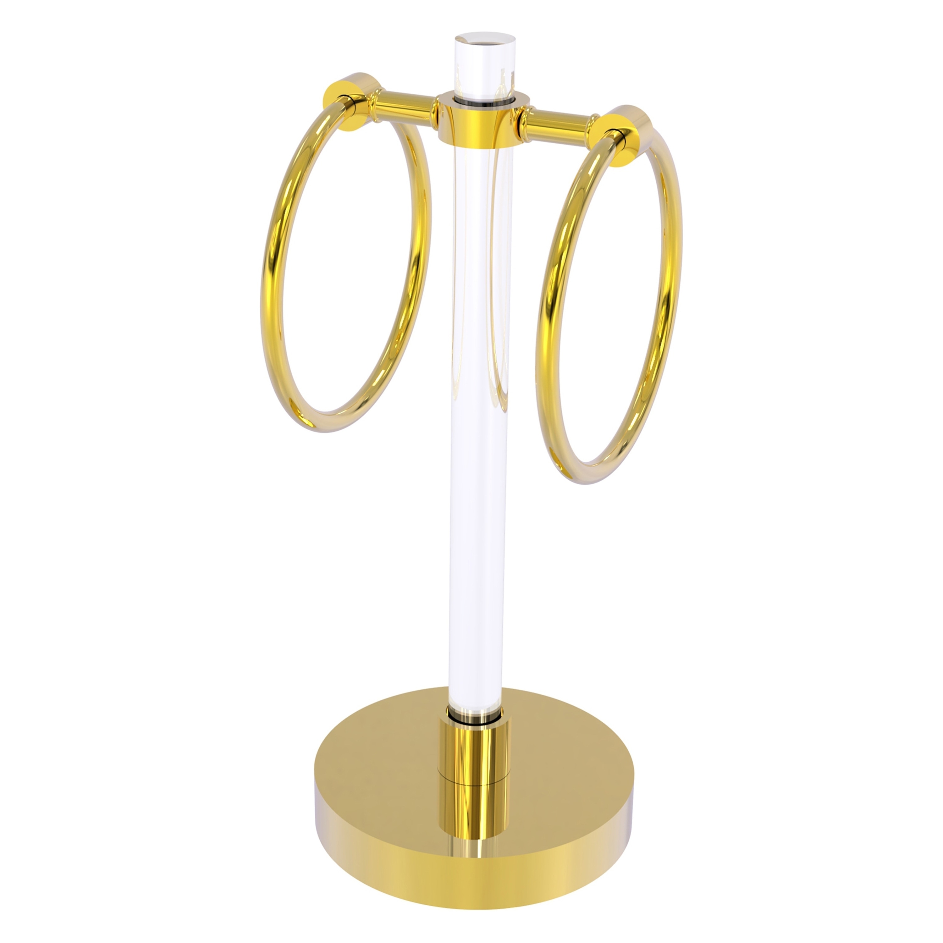 Argolla de toalla individual para encimera de latón pulido Clearview de Allied Brass