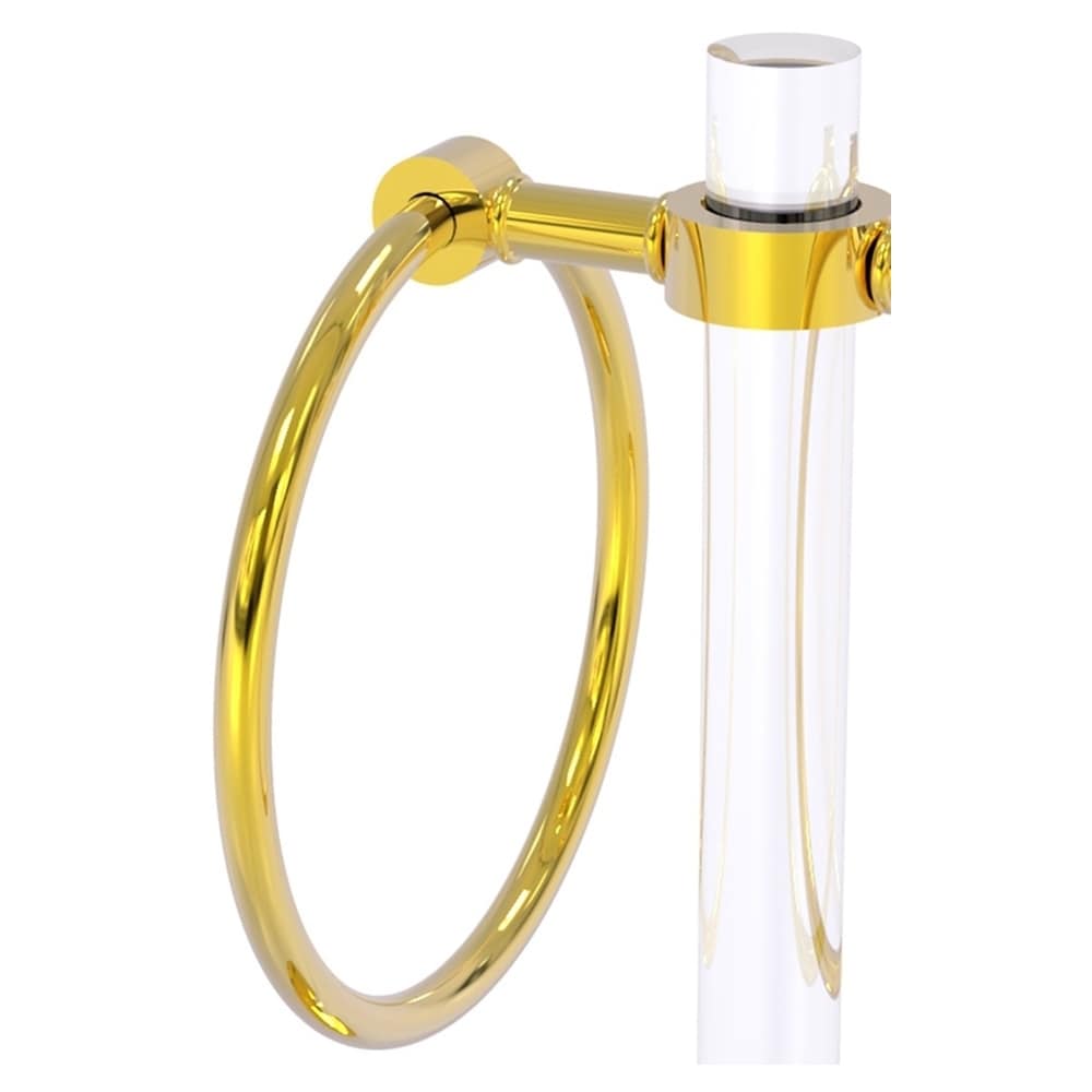 Argolla de toalla individual para encimera de latón pulido Clearview de Allied Brass