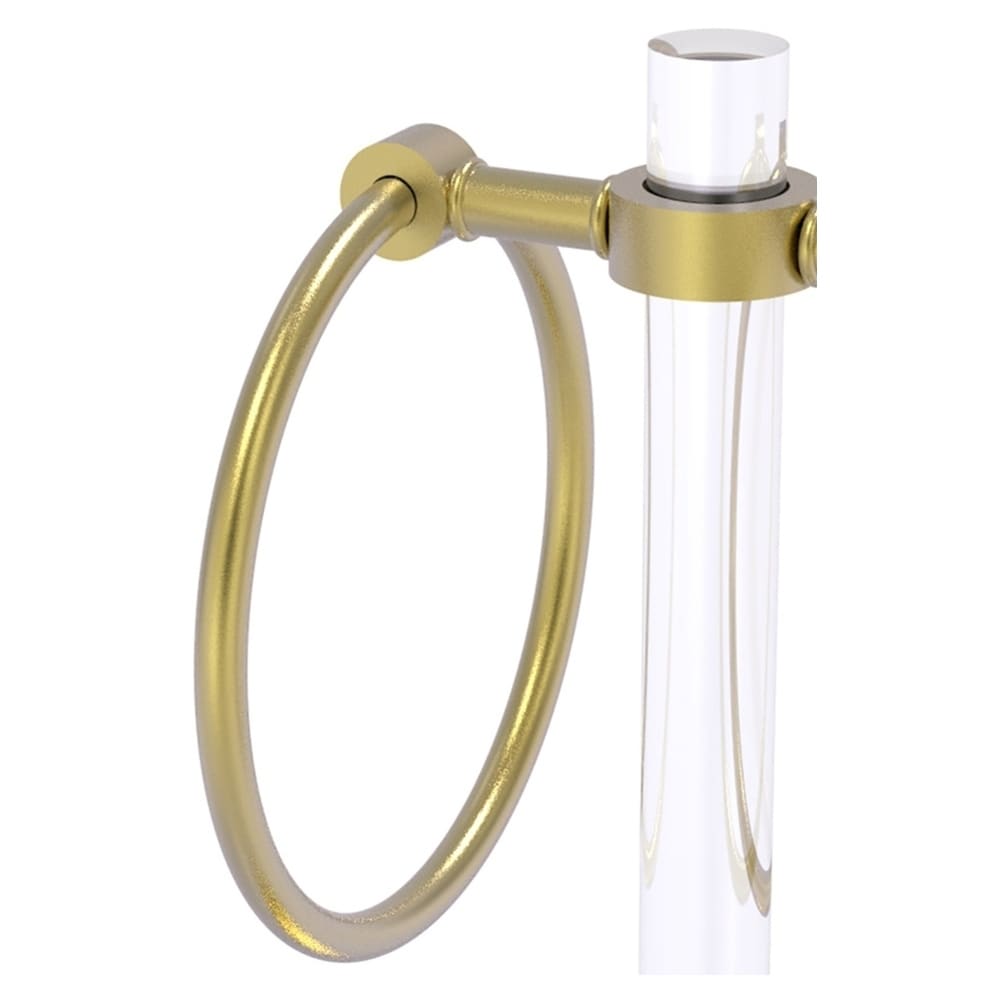Soporte para toallas de una sola barra de latón satinado color bronce de satín, de pie en el mostrador de la marca Allied Brass Clearview