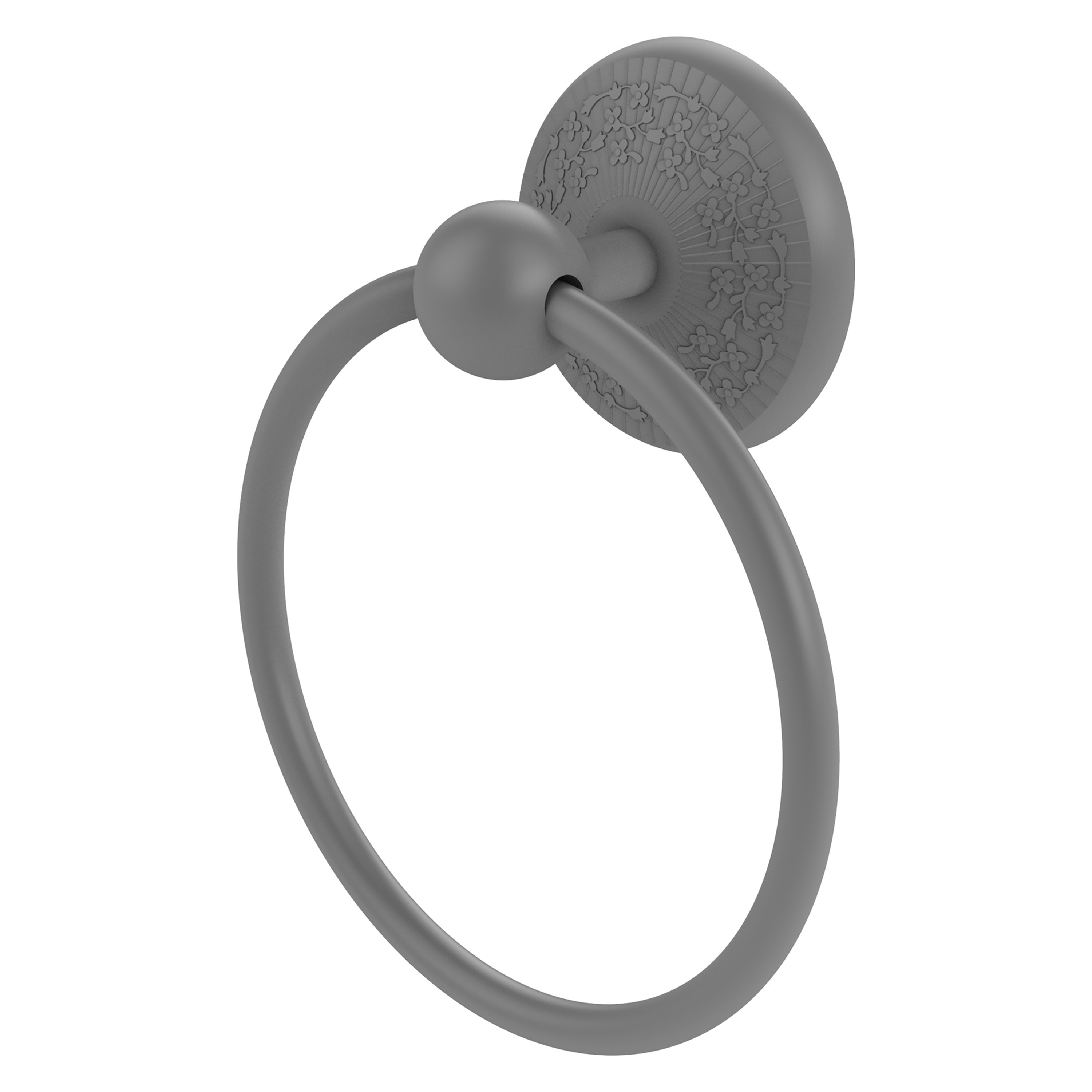 Argolla de toalla individual montada en pared en tono gris mate Monte Carlo de Allied Brass MC-16-GYM