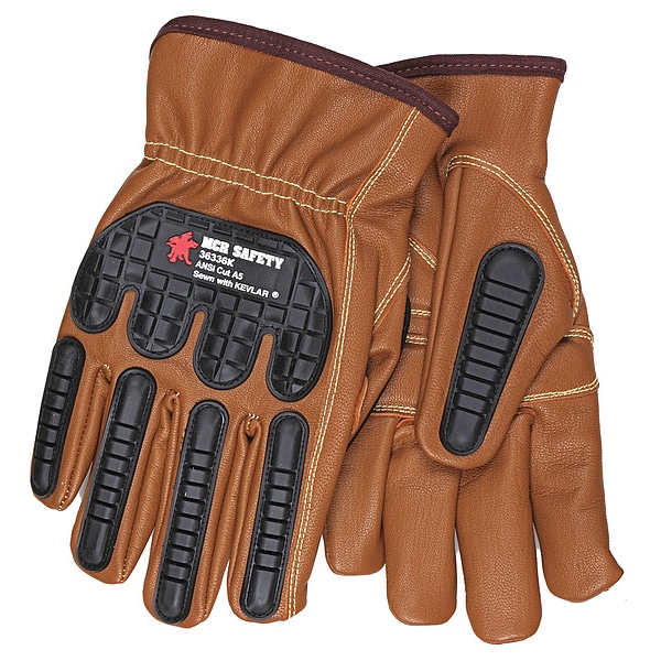 Guantes de cuero Mcr Safety, Nivel de corte A5, Marrón / Marrón, XL - 36336KXL
