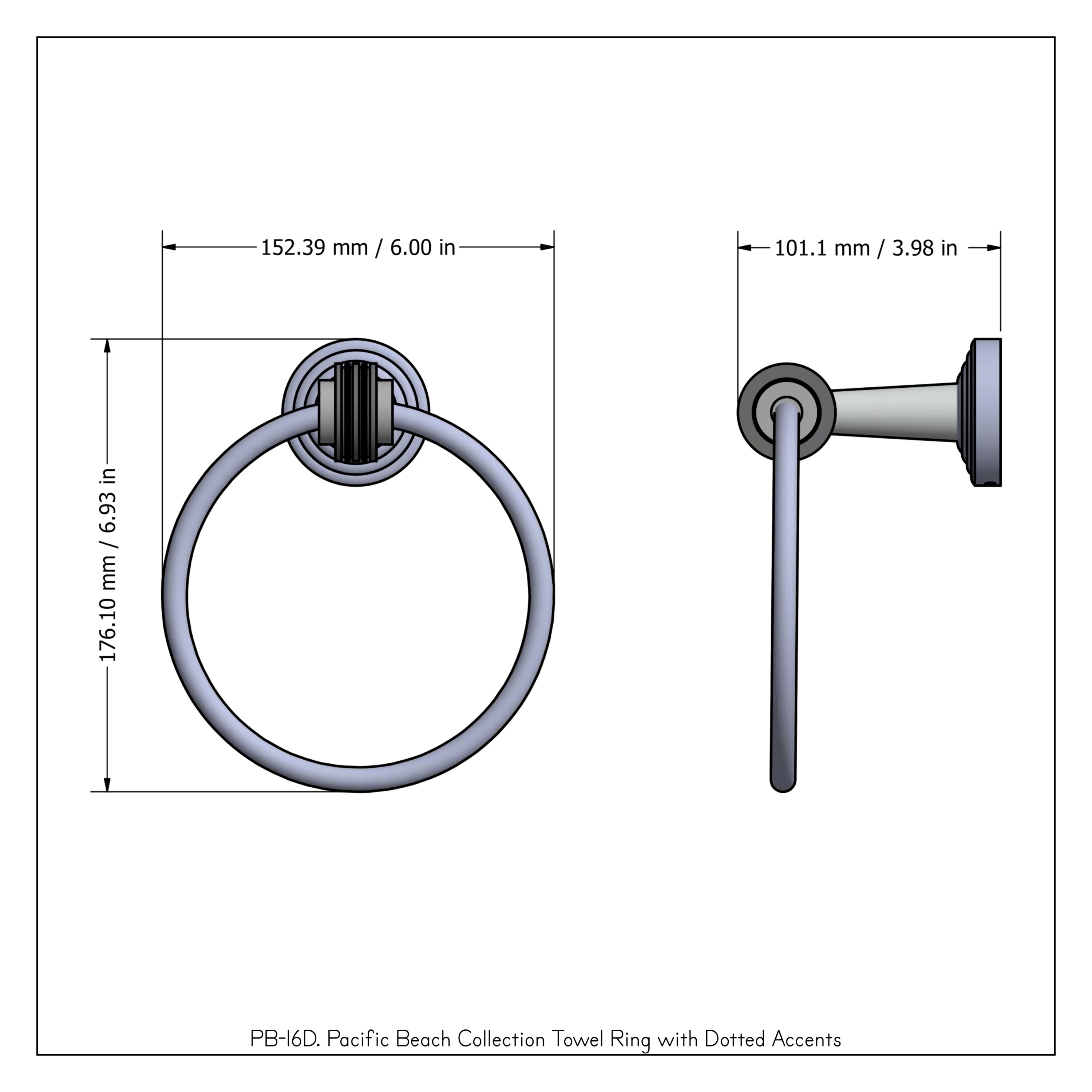 Juego de toallero de montaje en pared de bronce aceitado Allied Brass Pacific Beach PB-16D-ORB