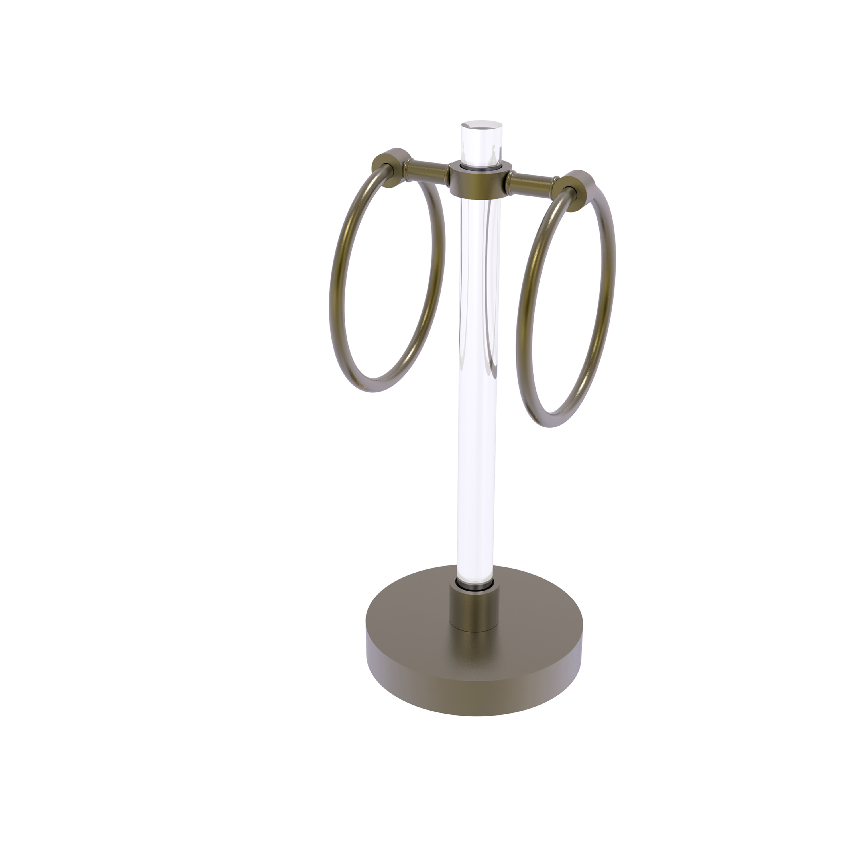Aro de toalla individual de pie de latón antiguo Clearview de Allied Brass
