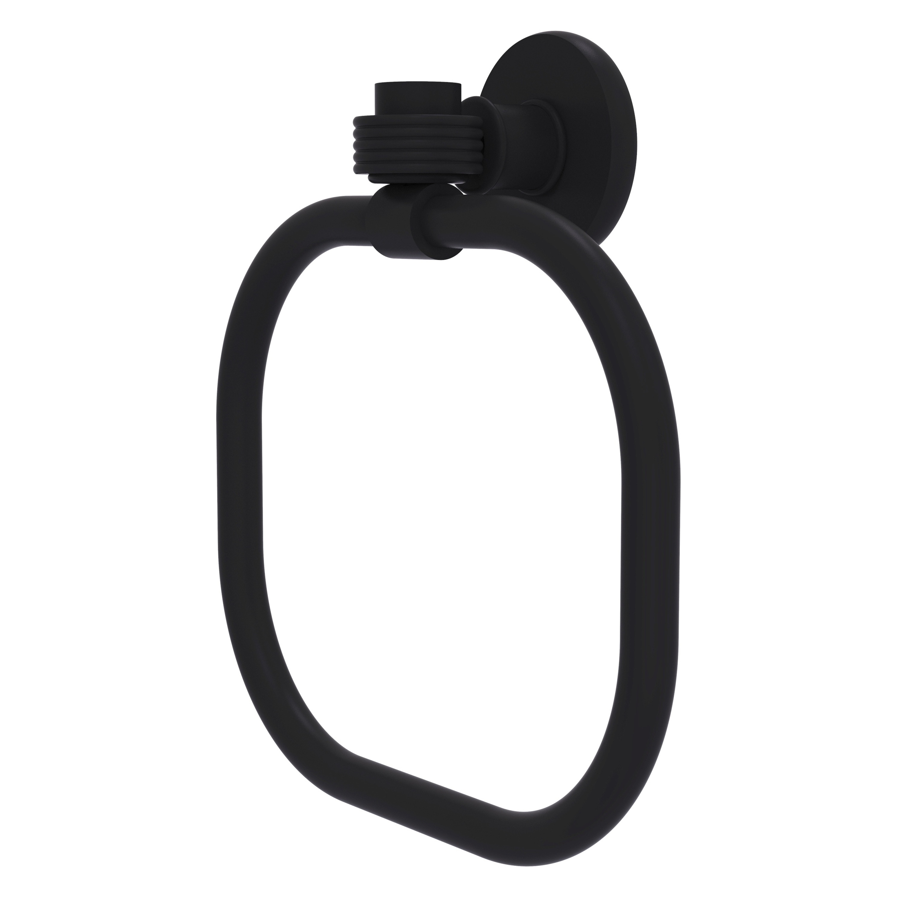 Soporte de toalla individual montado en la pared en negro mate Continental de latón aliado