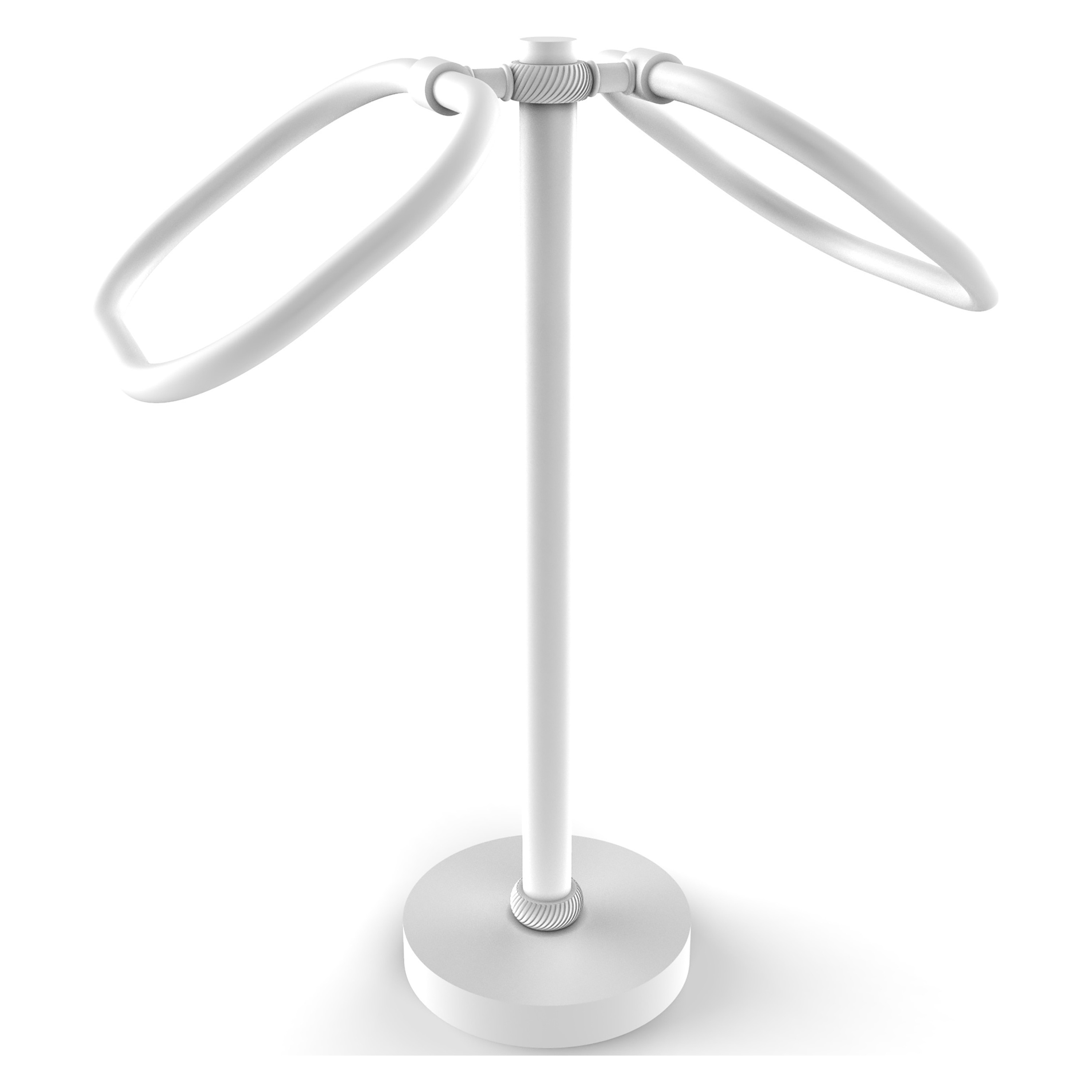 Toallero doble de pie para encimera en blanco mate de latón aliado TB-20T-WHM