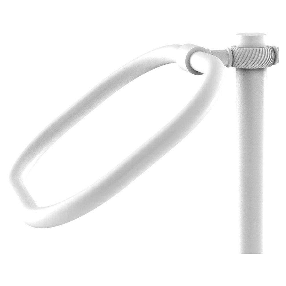 Toallero doble de pie para encimera en blanco mate de latón aliado TB-20T-WHM