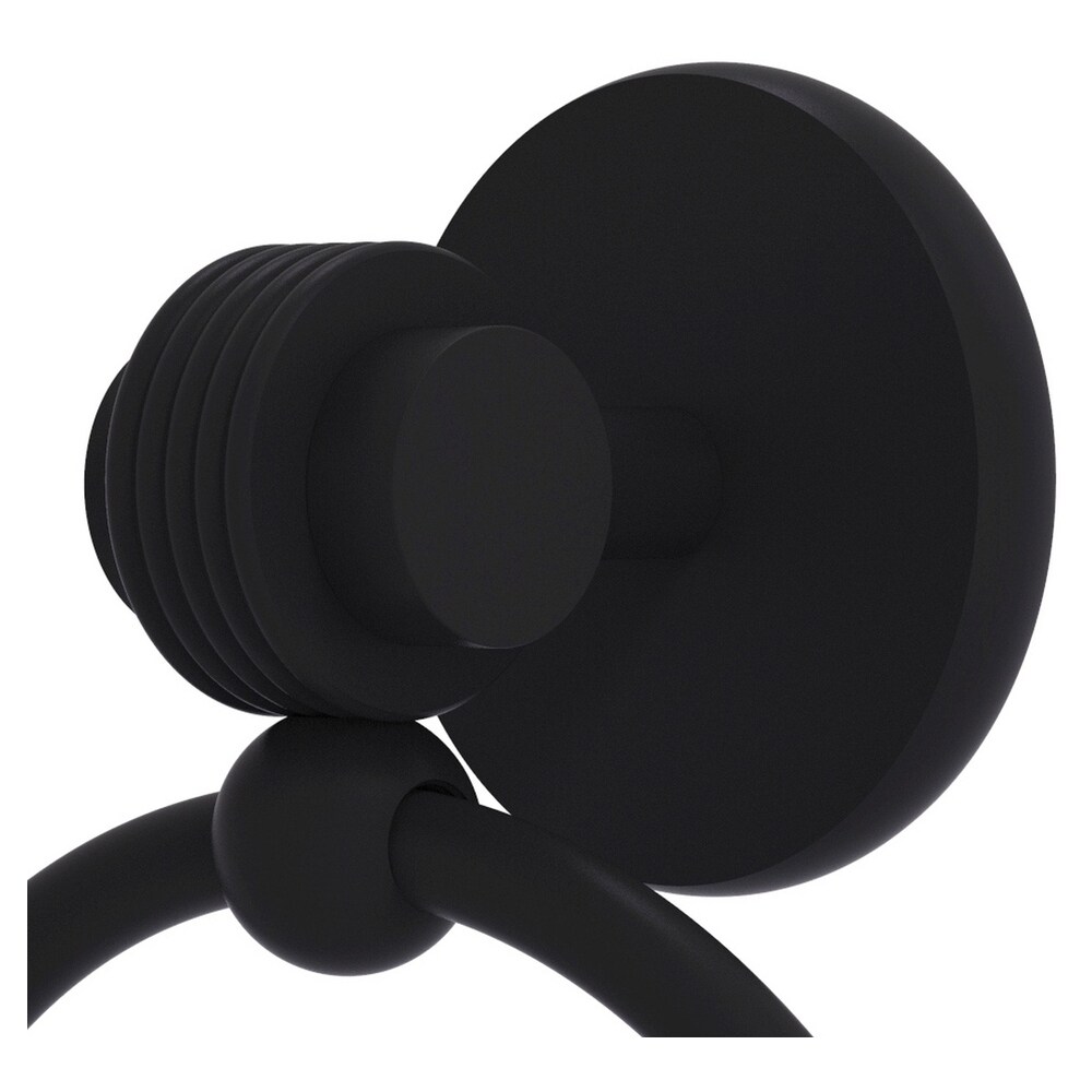Anillo de toalla individual montado en la pared en acabado negro mate Orbit Two de Allied Brass
