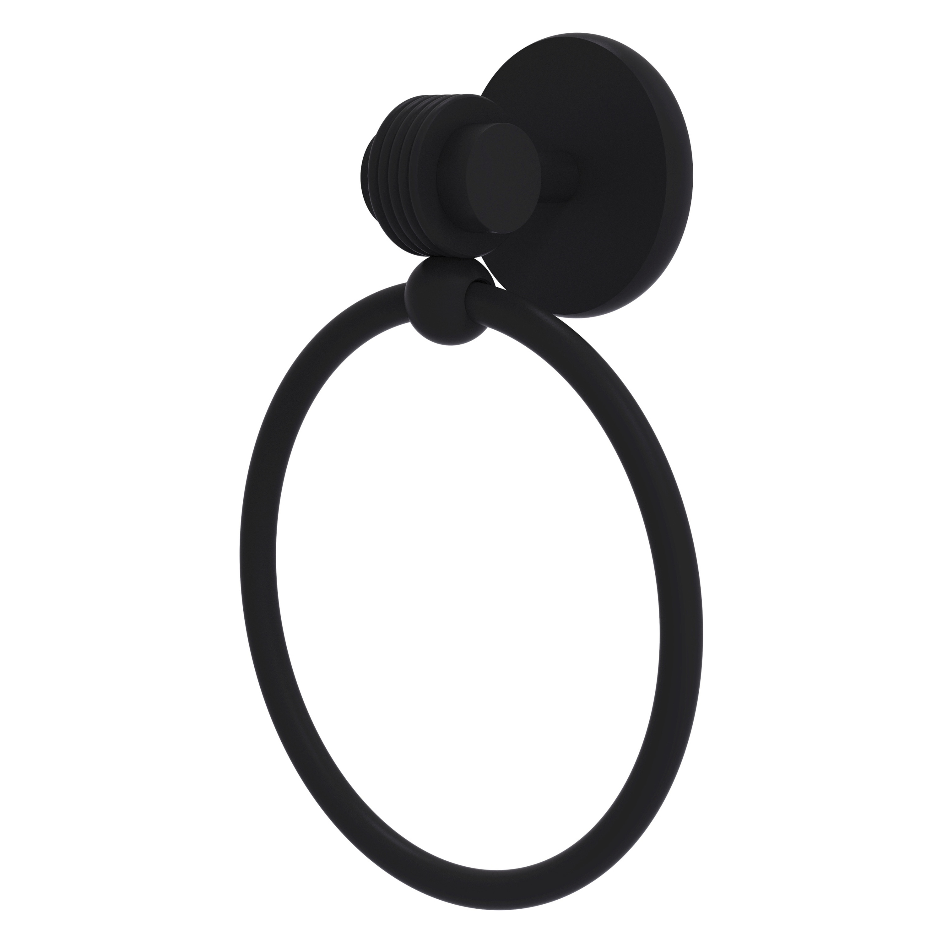 Anillo de toalla individual montado en la pared en acabado negro mate Orbit Two de Allied Brass
