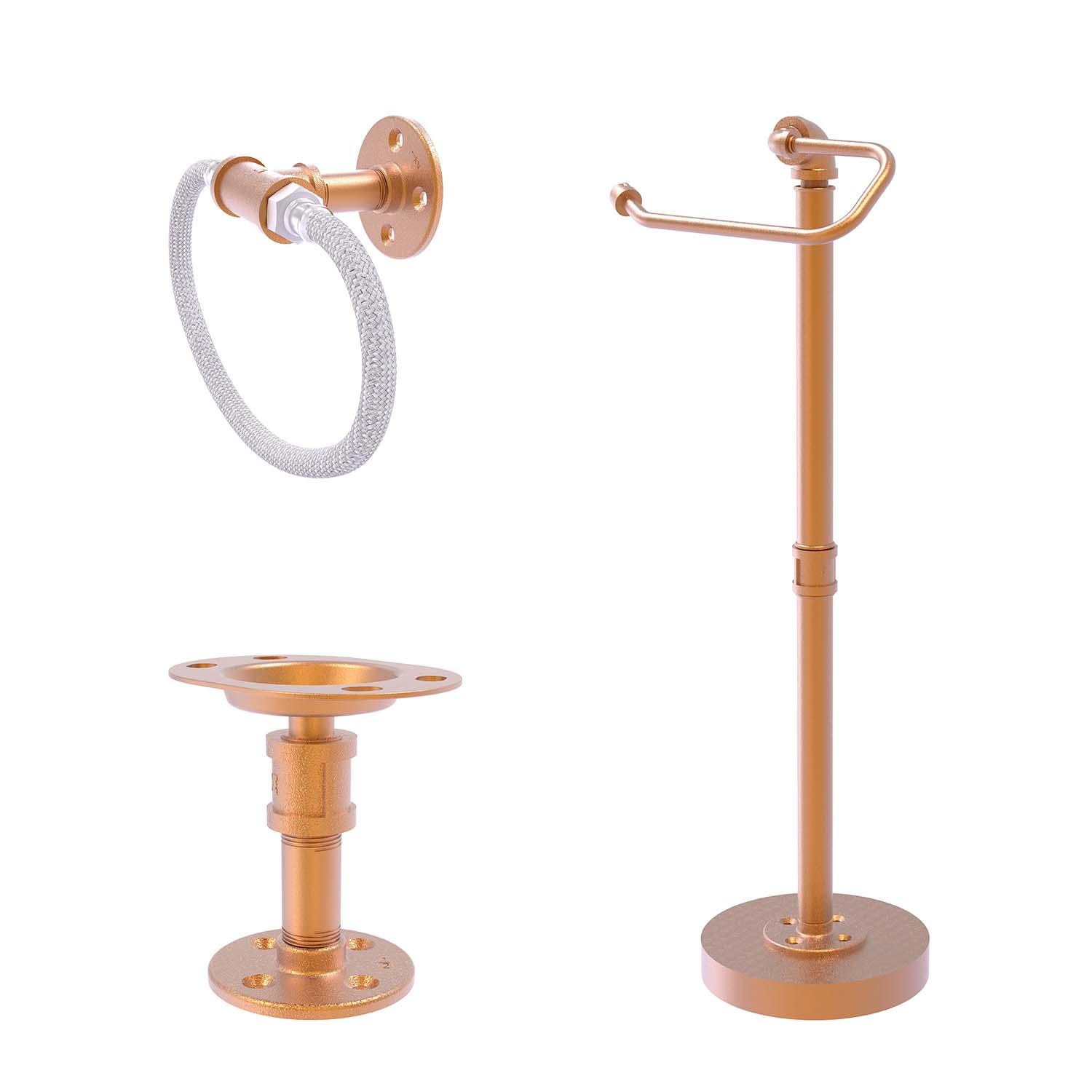 Argolla de Toalla de Pared de Tubo de Bronce Cepillado Allied Brass Pipeline P-500-RG-BBR