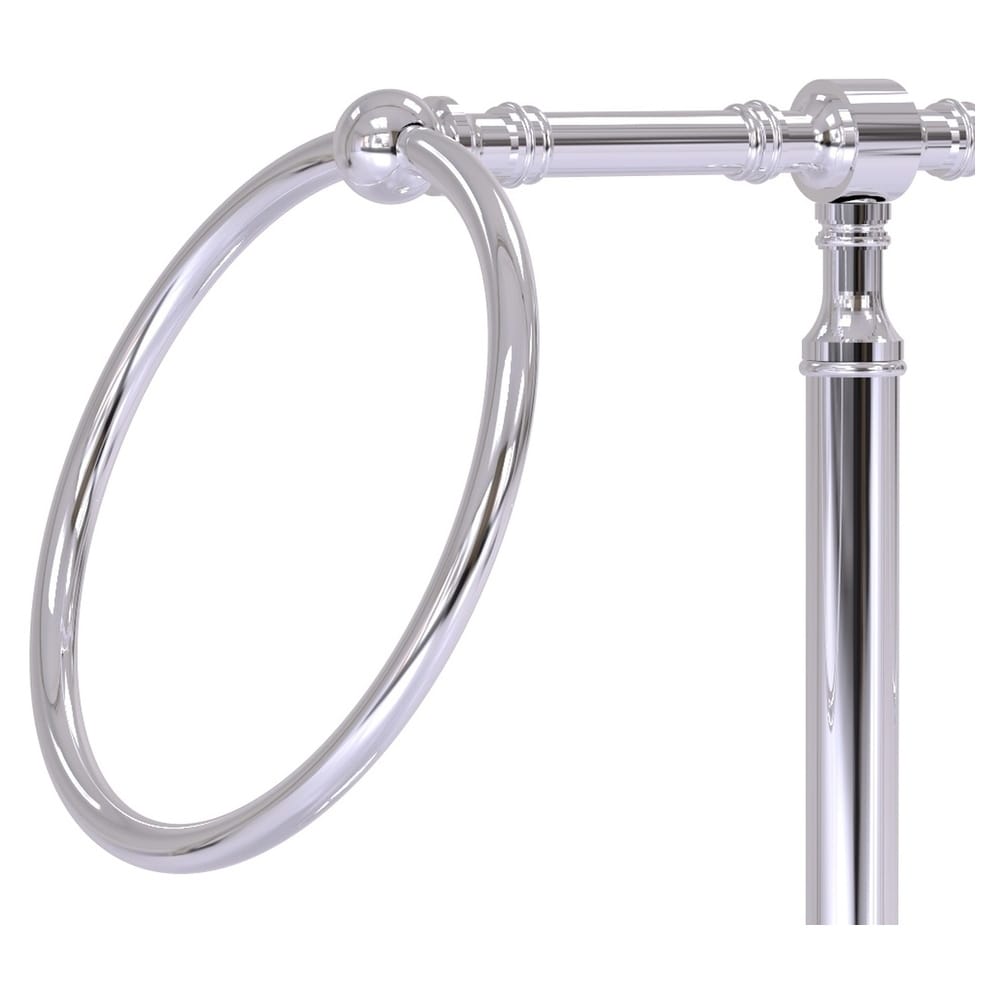 Soporte para toallas doble de pie con acabado cromado brillante de Allied Brass Retro Dot