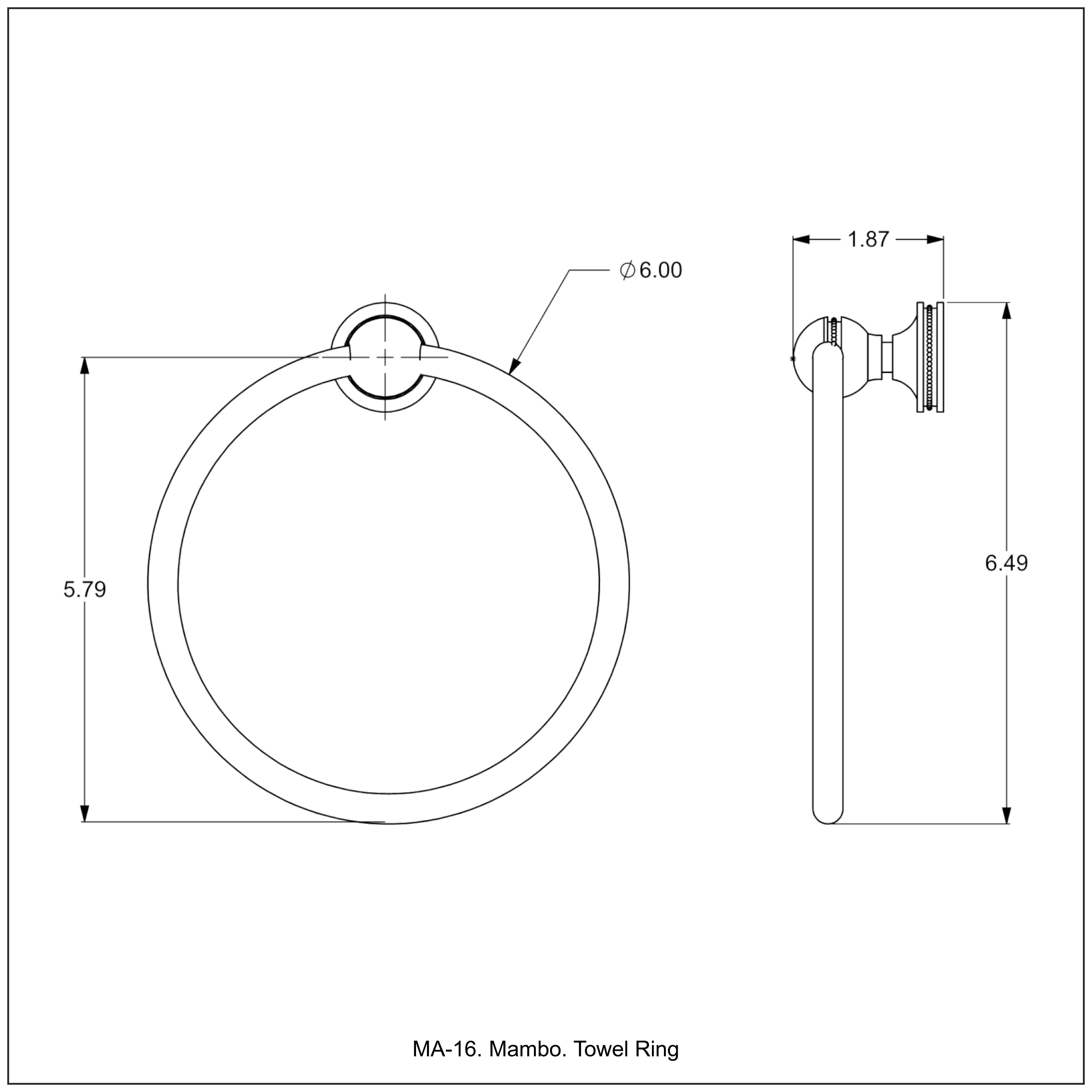 Soporte para toalla individual de montaje en pared en níquel pulido de la línea Mambo de Allied Brass MA-16-PNI