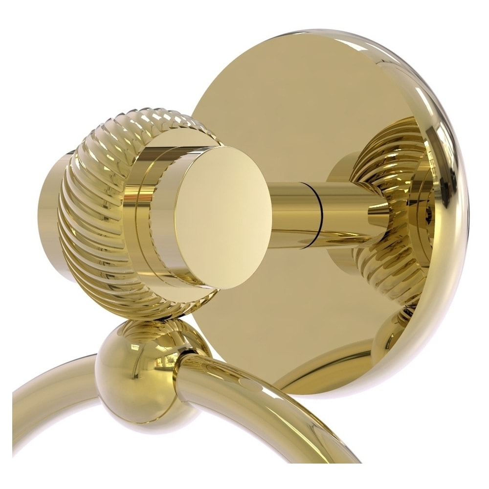 Argolla para toalla de un solo brazo montada en la pared de latón sin lacar, de la línea Satellite Orbit Two de Allied Brass.