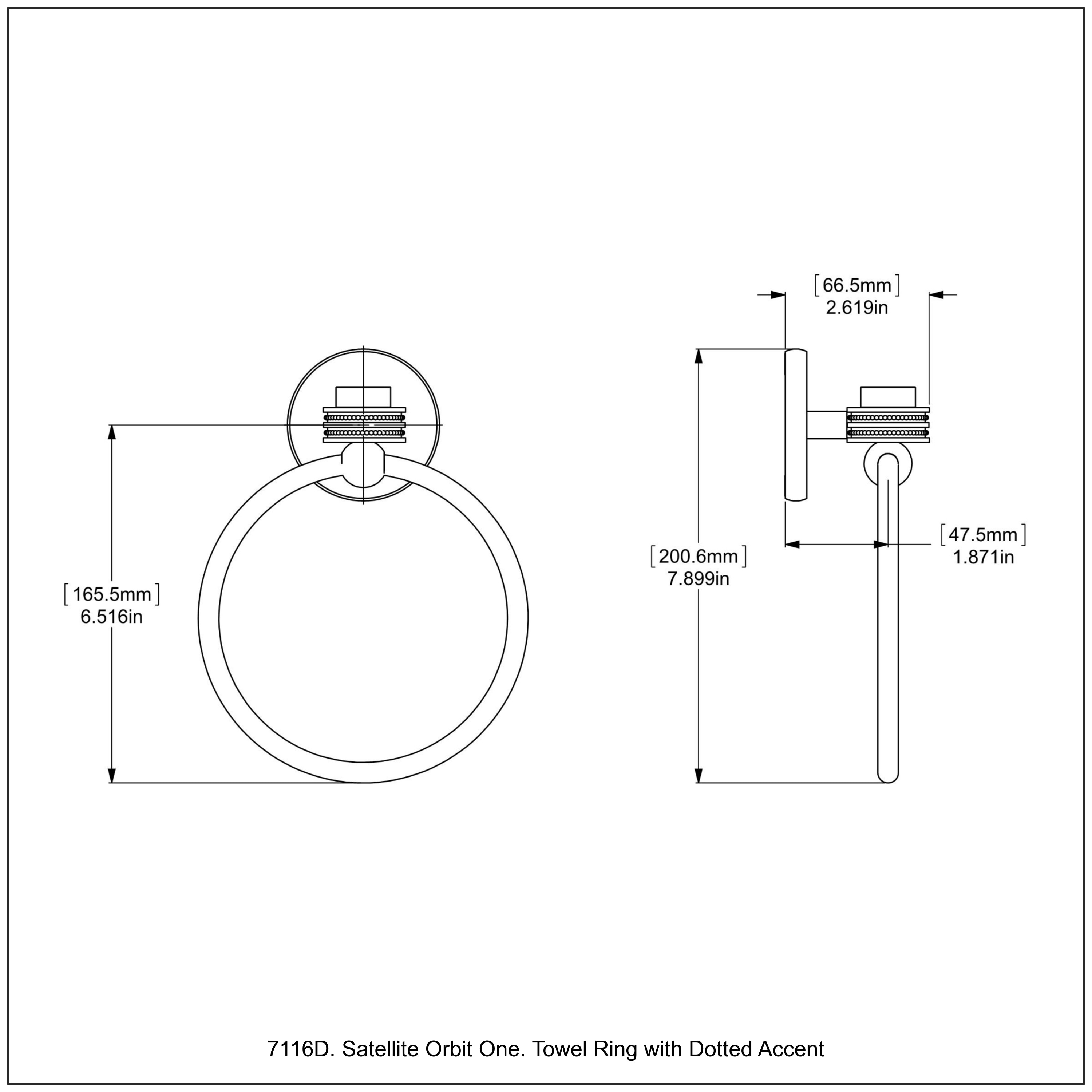 Anillo para Toalla de Pared en Latón sin Laca Satellite Orbit One de Allied Brass