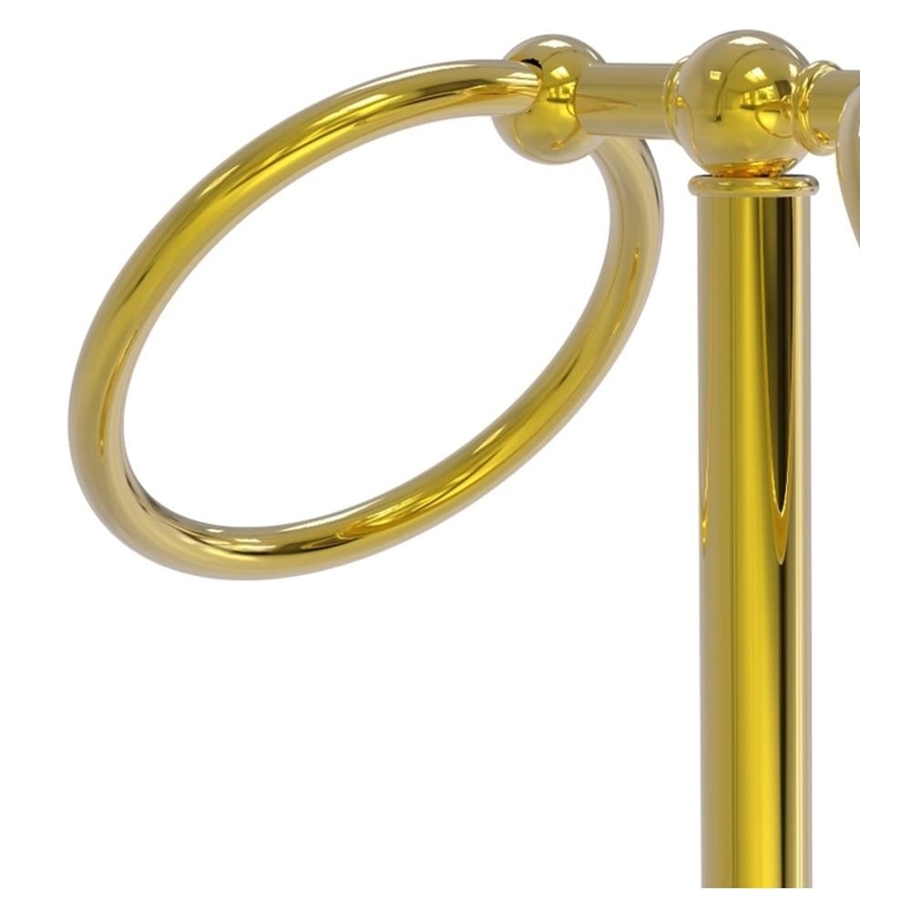 Aro doble para toallas de latón pulido para encimera de pie libre en latón pulido de la colección Tribecca de Allied Brass TR-12-PB.