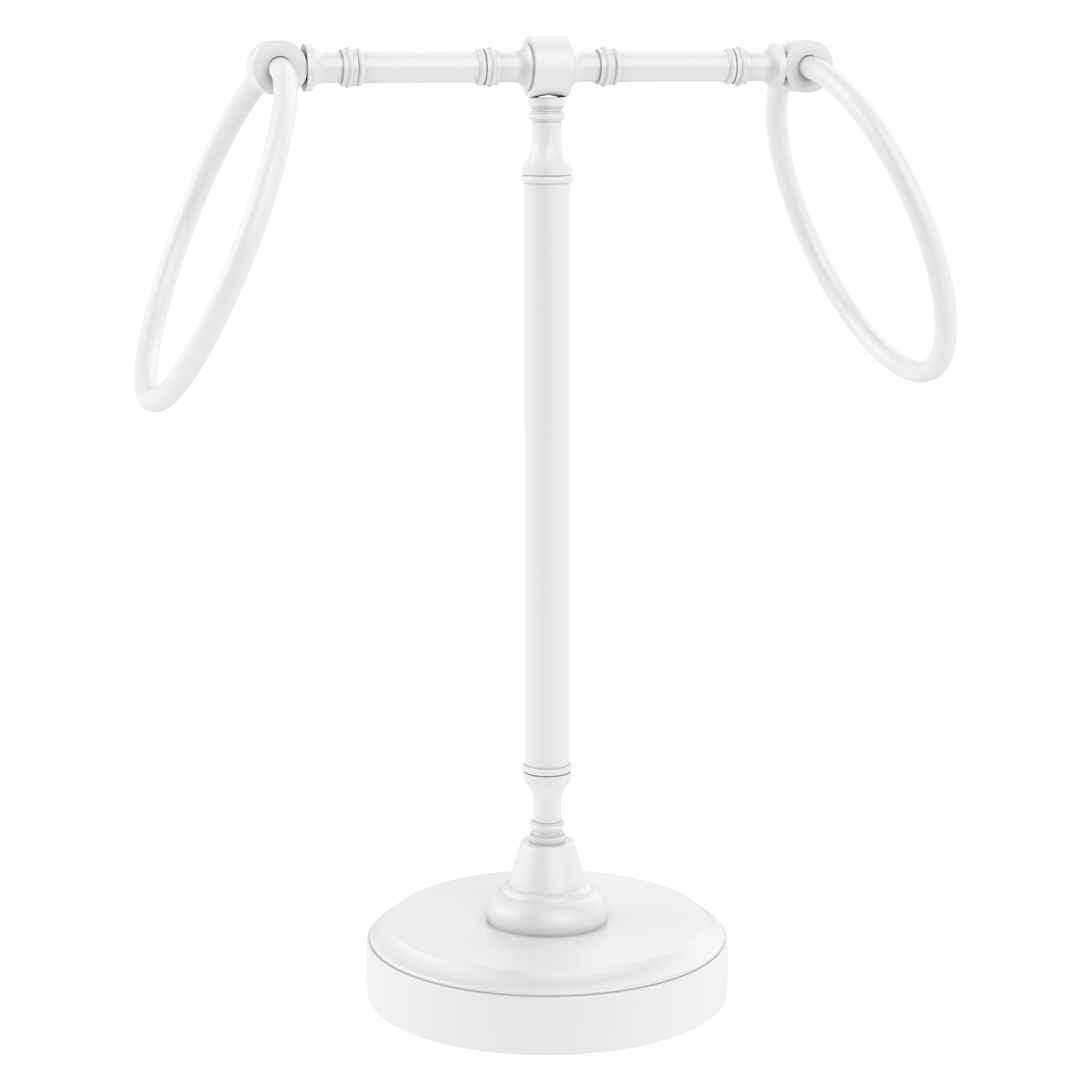 Argolla doble para toallas de pie en blanco mate Retro Wave de Allied Brass