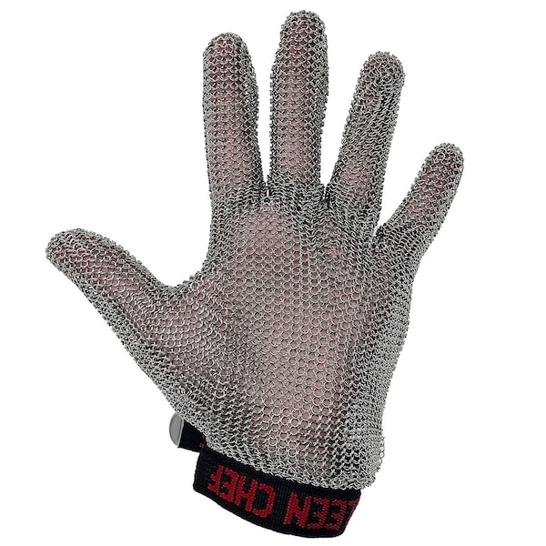 Guantes de metal resistentes al corte de acero inoxidable Kleen Chef, tamaño grande - BLKC-SSCRG-L