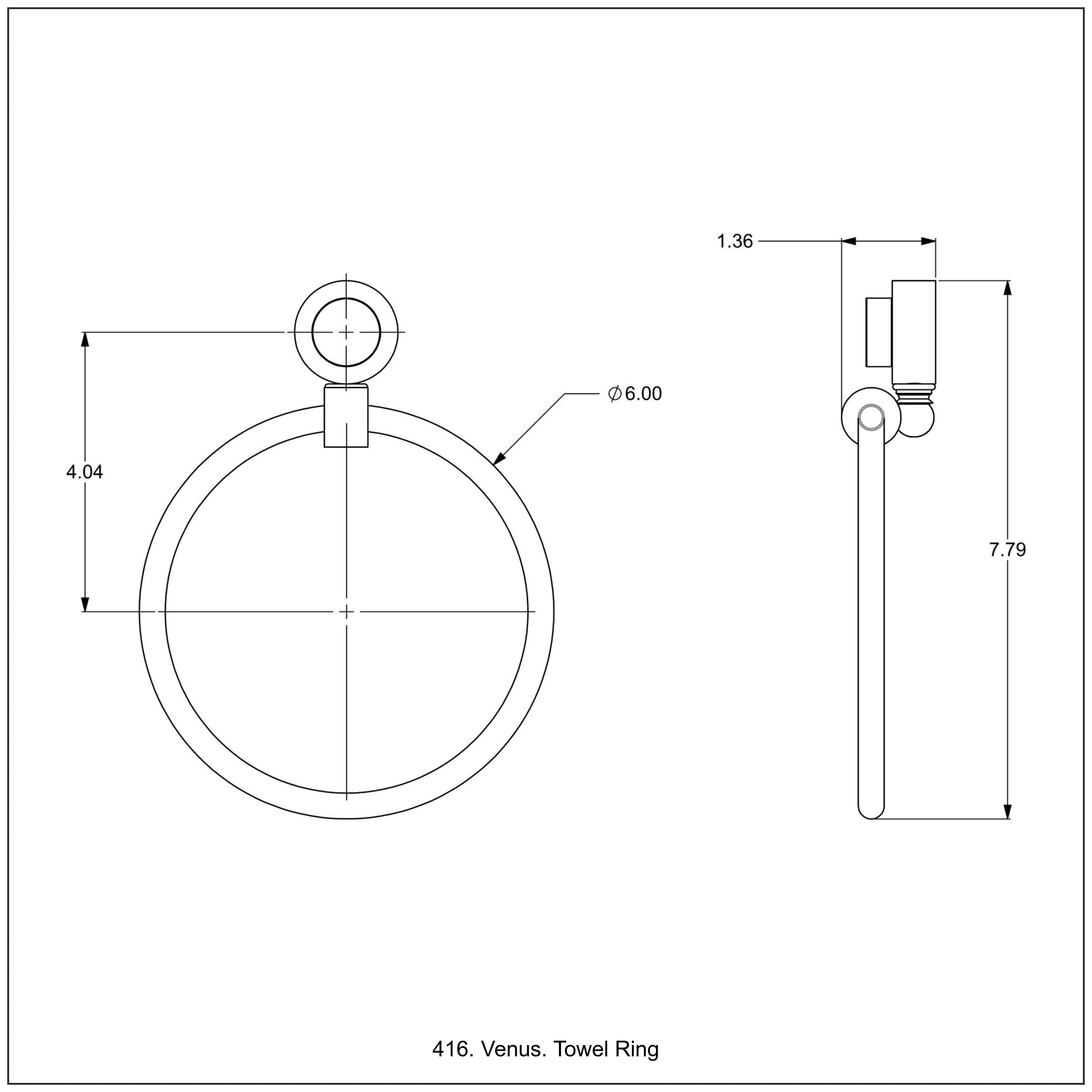 Argolla de Toalla Individual para Montar en Pared en Aluminio Envejecido Venus de Allied Brass