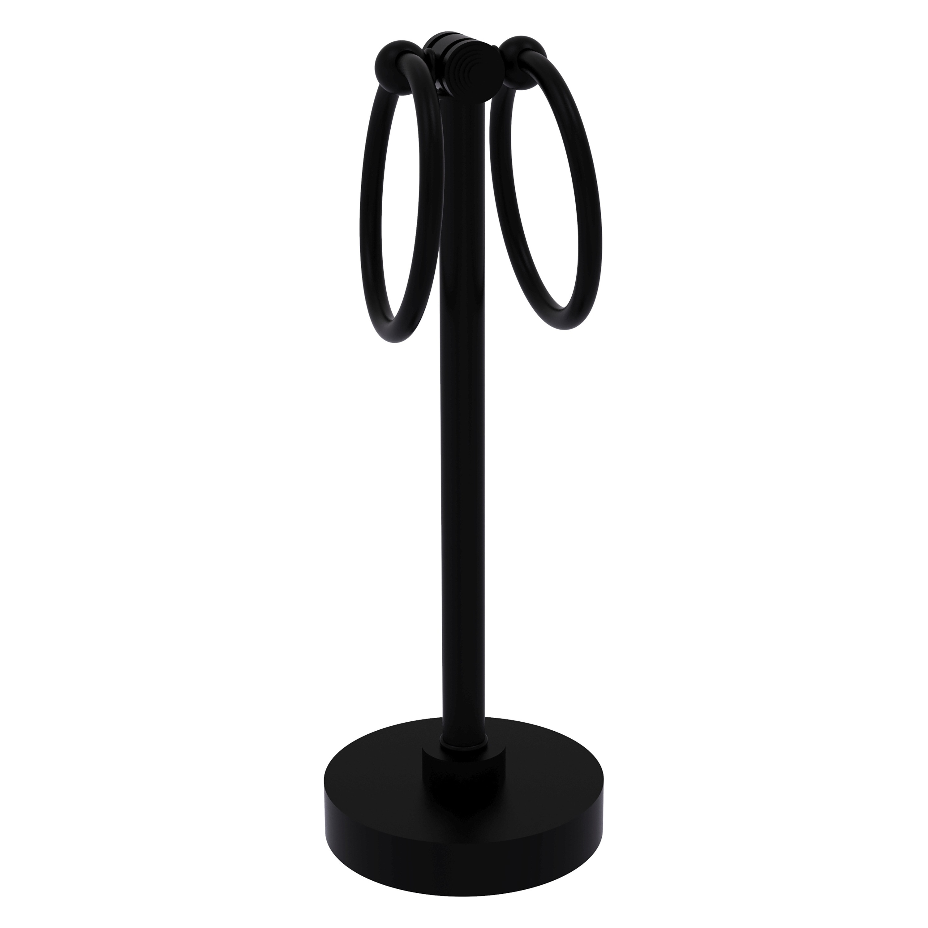 Soporte doble para toallas de pie en negro mate de Allied Brass Southbeach