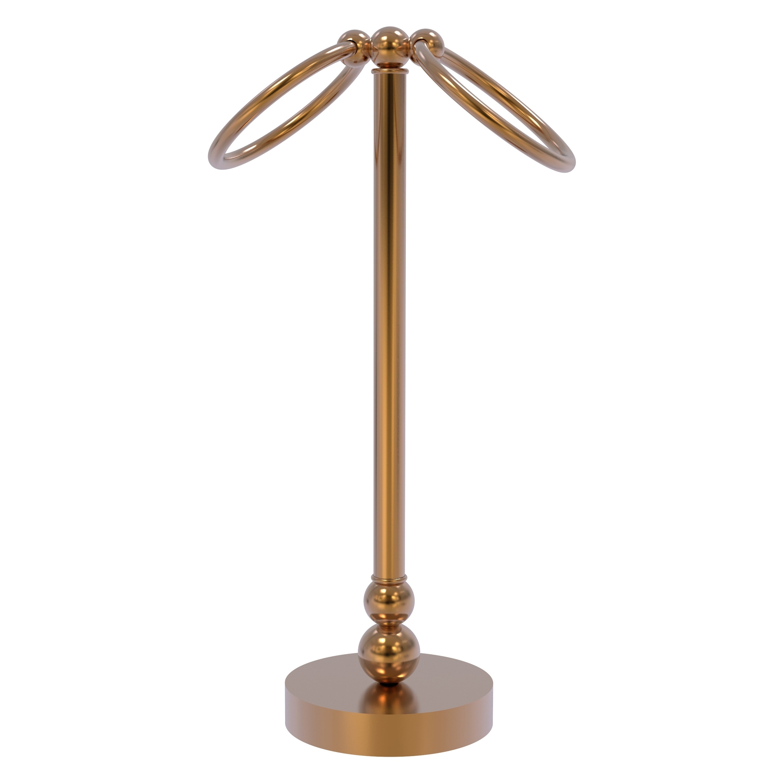 Soporte doble para toallas de pie Bolero en bronce cepillado de Allied Brass