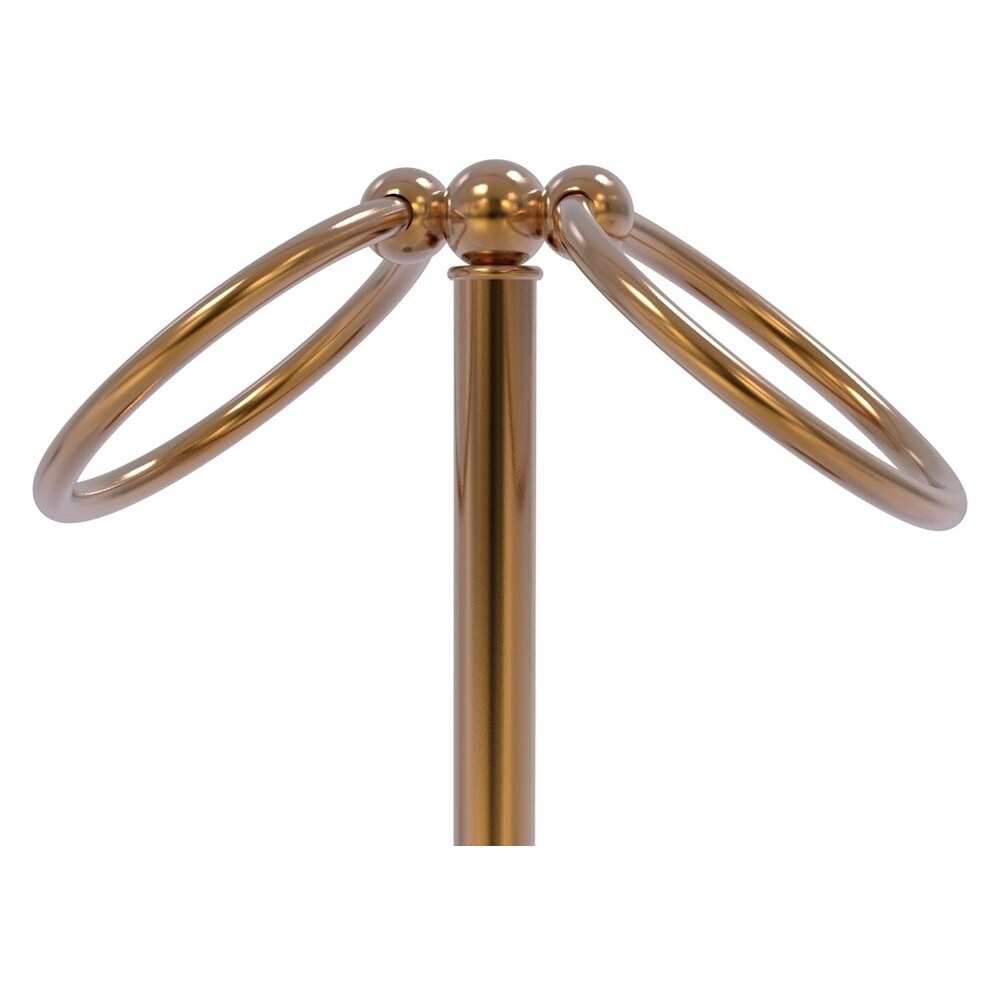 Soporte doble para toallas de pie Bolero en bronce cepillado de Allied Brass