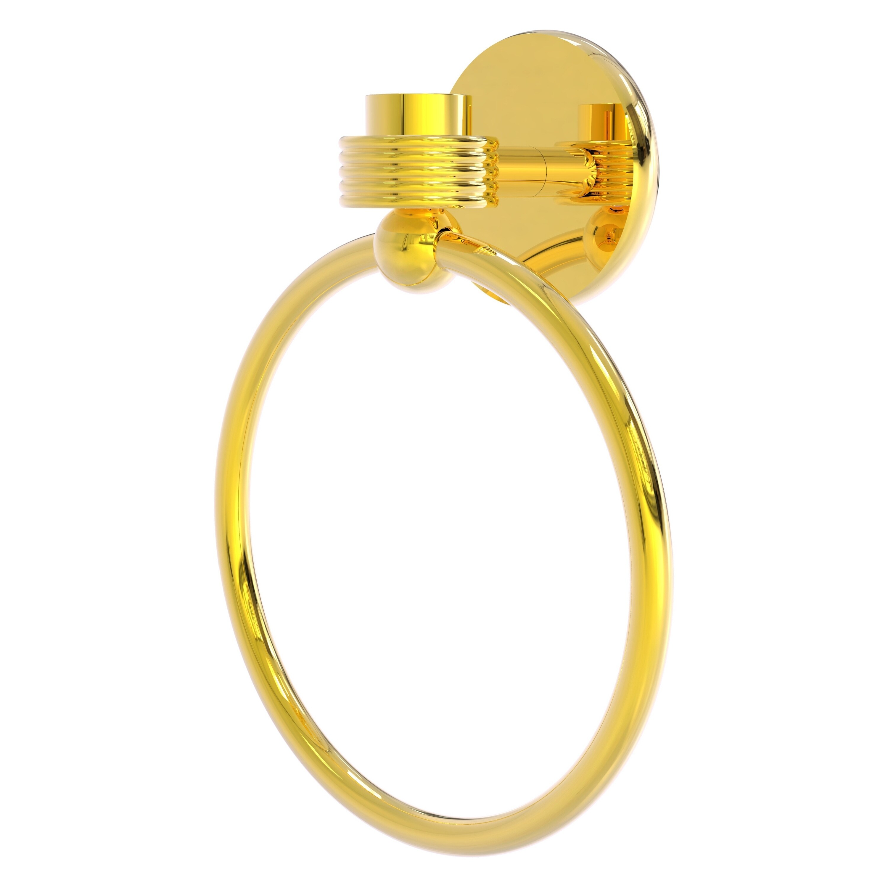 Argolla para toalla individual montaje en pared de latón pulido marca Allied Brass Satellite Orbit One 7116G-PB
