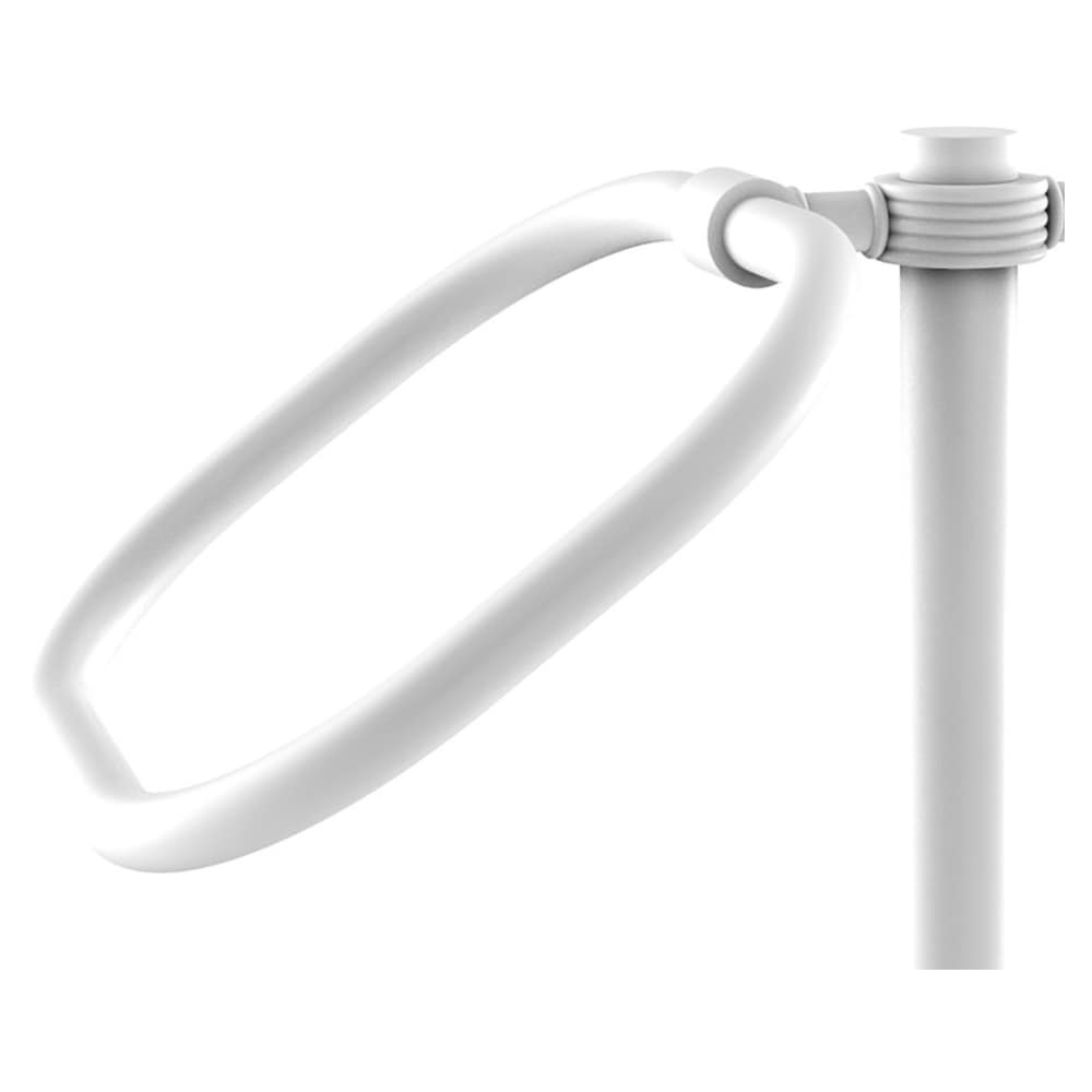 Anillo Doble de Toallas de Pie para Encimera en Blanco Mate de Latón Aliado